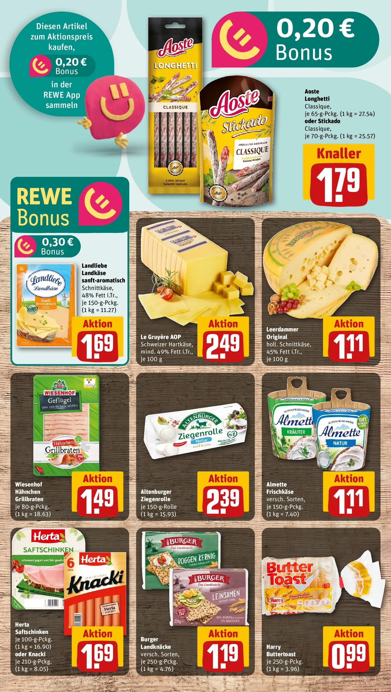 REWE Prospekt ab 04.05.2026 zum Blättern » Angebote | Seite: 13 | Produkte: Hahnchen, Burger, Leerdammer, Frischkase