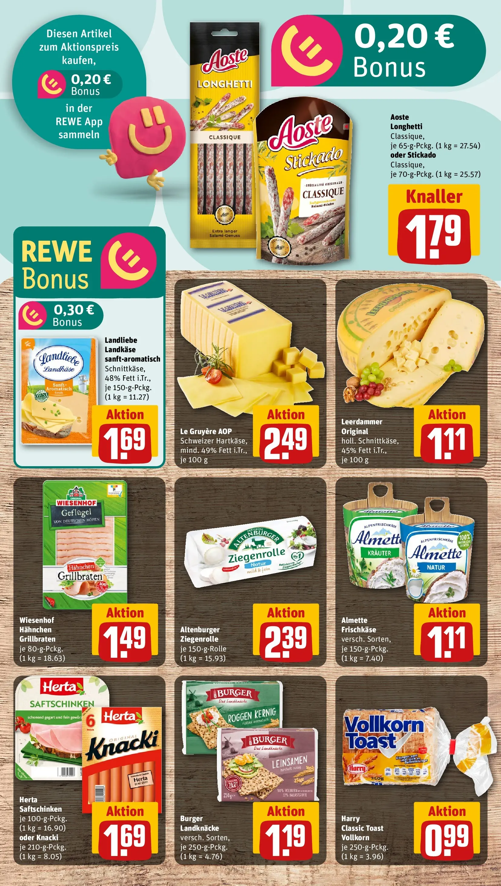 REWE Prospekt ab 04.05.2026 zum Blättern » Angebote | Seite: 13 | Produkte: Almette, Burger, Leerdammer, Frischkase