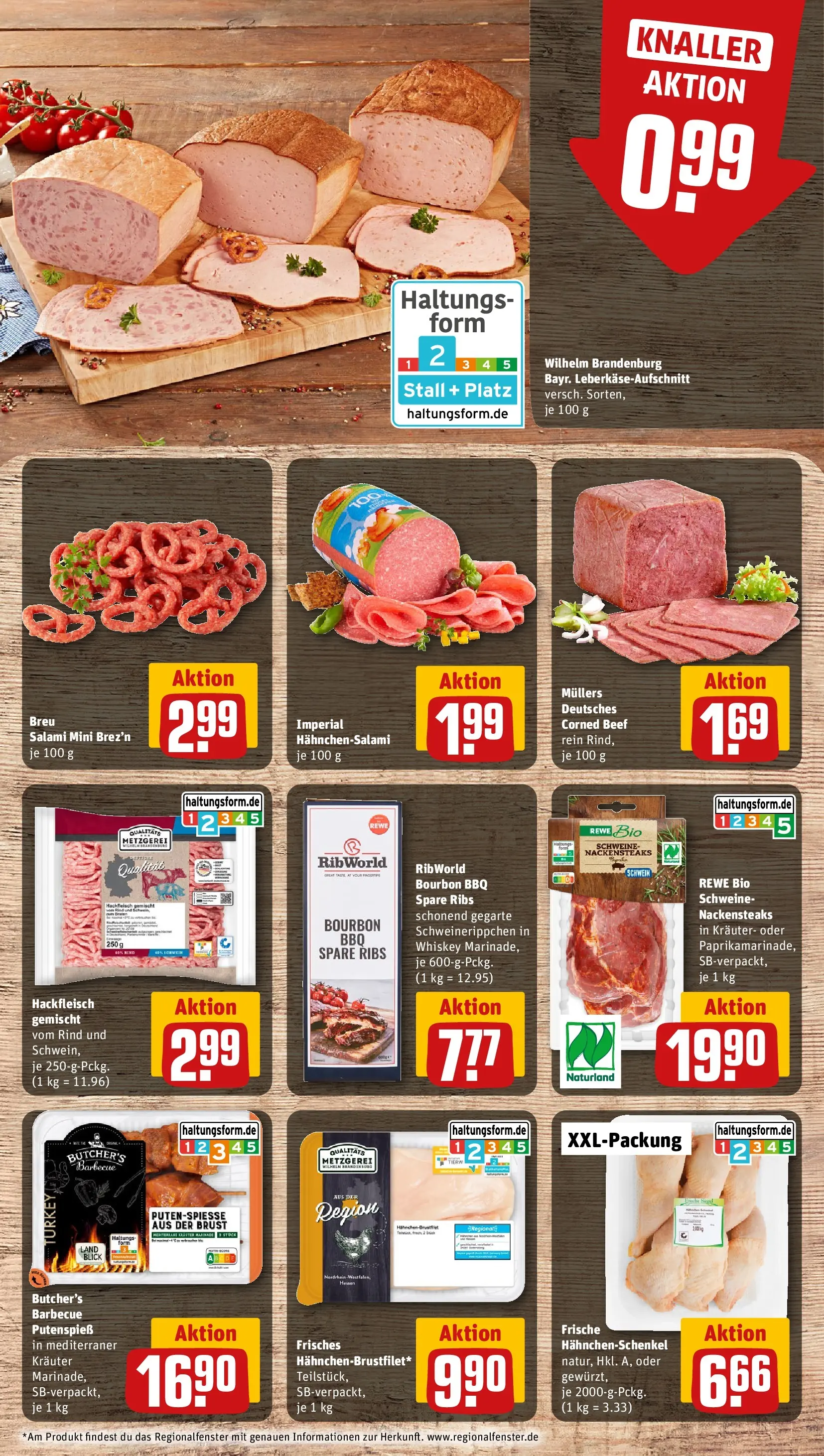 REWE Prospekt ab 04.05.2026 zum Blättern » Angebote | Seite: 12 | Produkte: Nackensteaks, Hahnchenschenkel, Spare ribs, Bourbon
