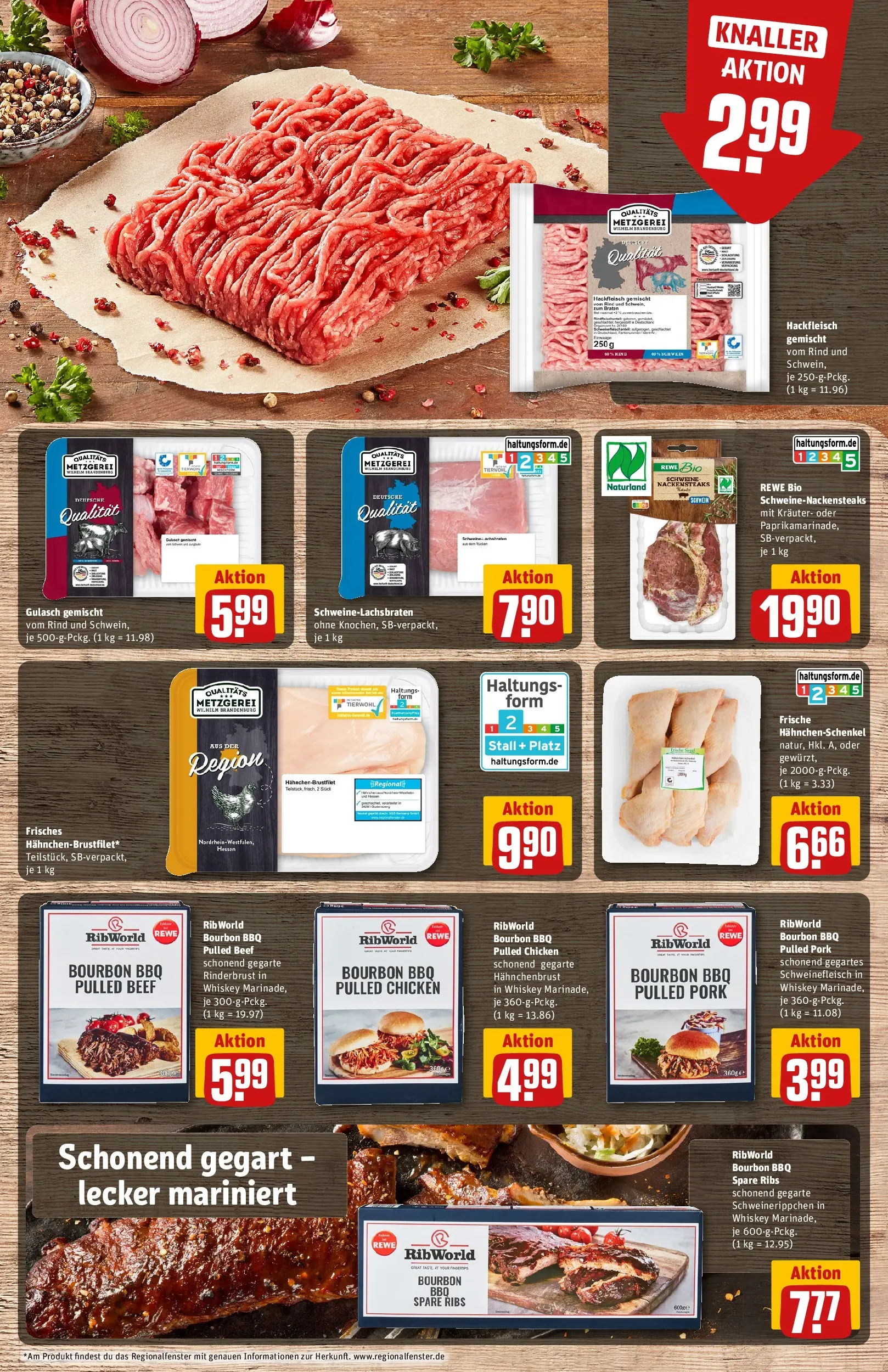 REWE Prospekt ab 04.05.2026 zum Blättern » Angebote | Seite: 12 | Produkte: Spare ribs, Gulasch, Bourbon, Hahnchenbrust