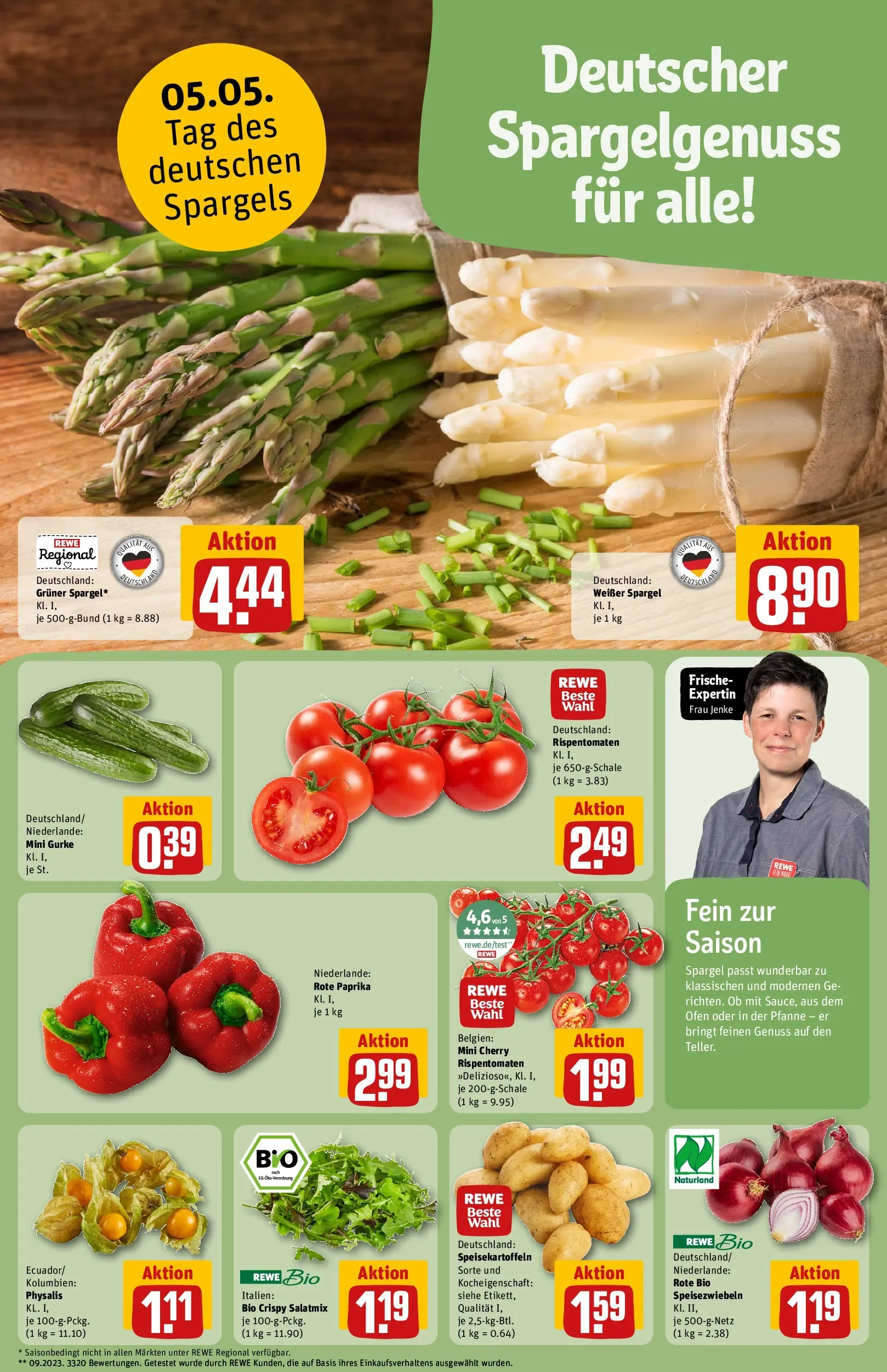 REWE Prospekt ab 04.05.2026 zum Blättern » Angebote | Seite: 11 | Produkte: Ofen, Spargel, Paprika