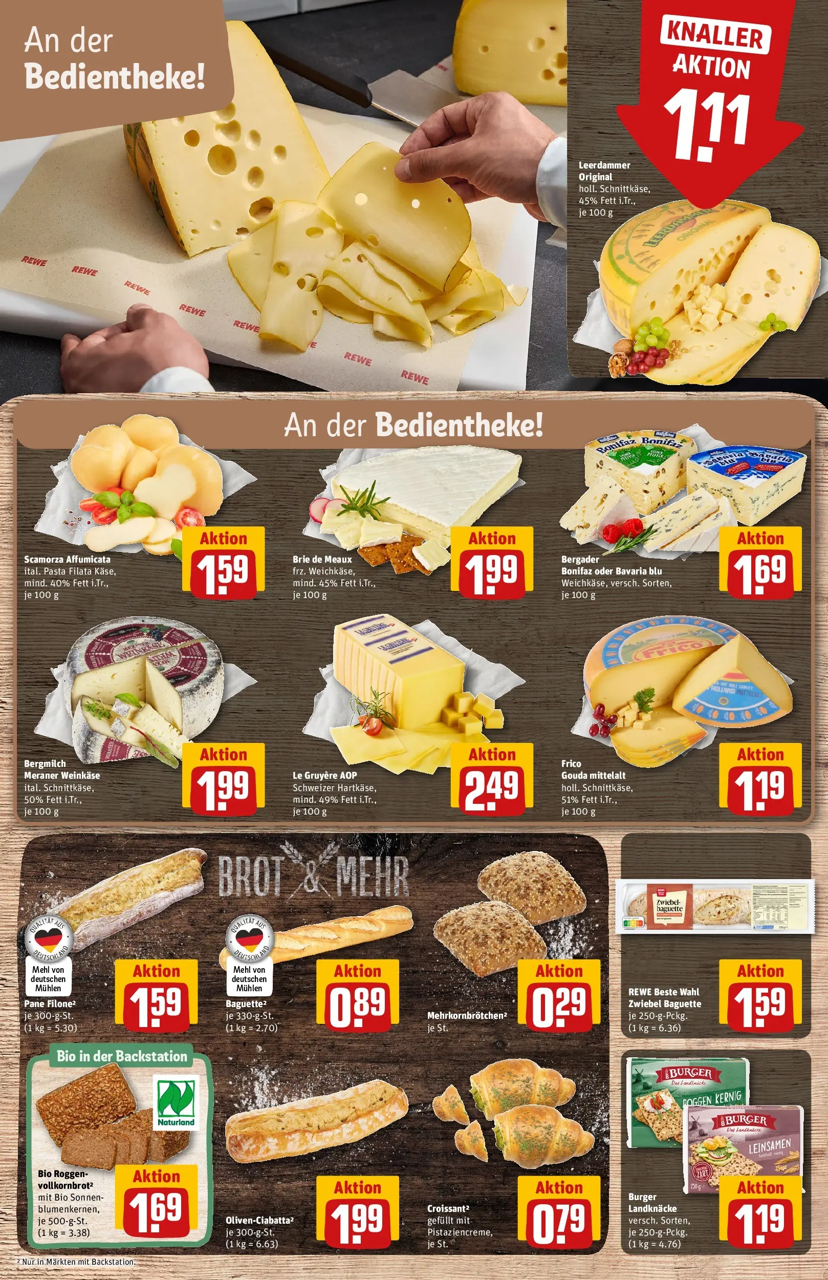 REWE Prospekt ab 04.05.2026 zum Blättern » Angebote | Seite: 15 | Produkte: Mehl, Pane, Leerdammer, Pasta