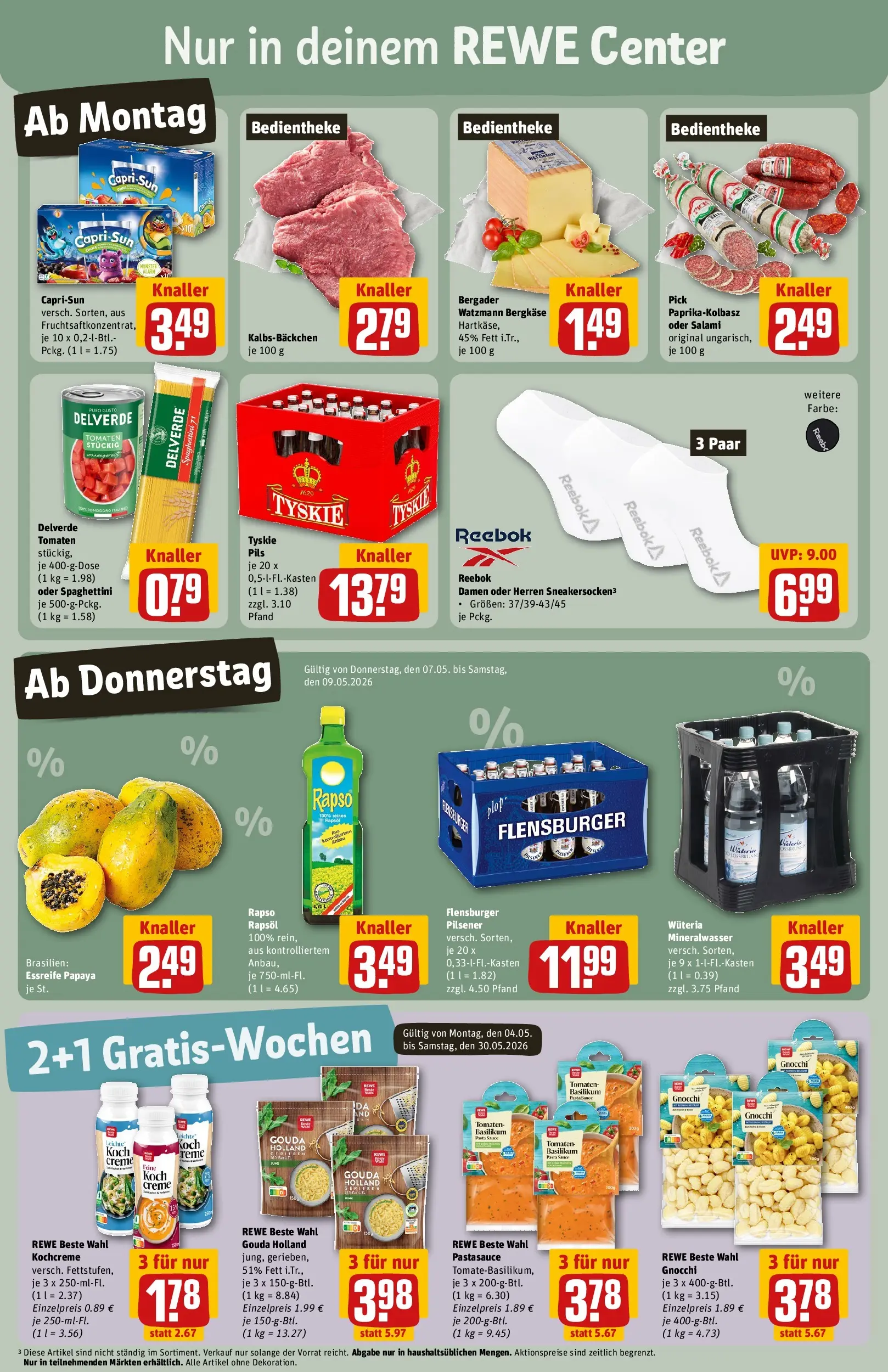 REWE Prospekt ab 04.05.2026 zum Blättern » Angebote | Seite: 5 | Produkte: Creme, Flensburger, Pasta, Rapso rapsol