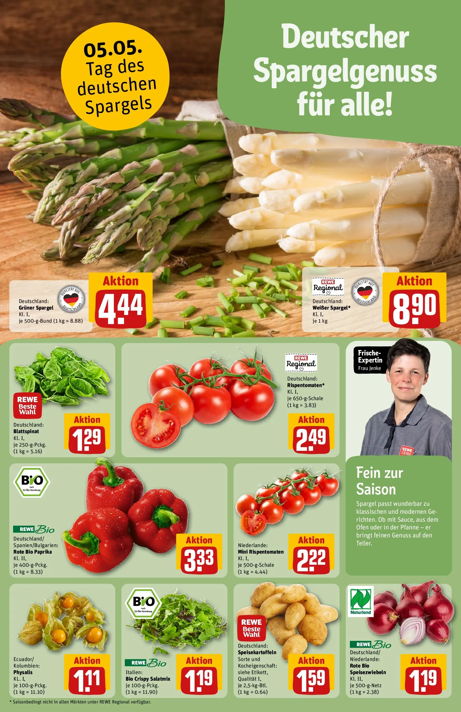 REWE Prospekt ab 04.05.2026 zum Blättern » Angebote | Seite: 11 | Produkte: Ofen, Spargel, Paprika