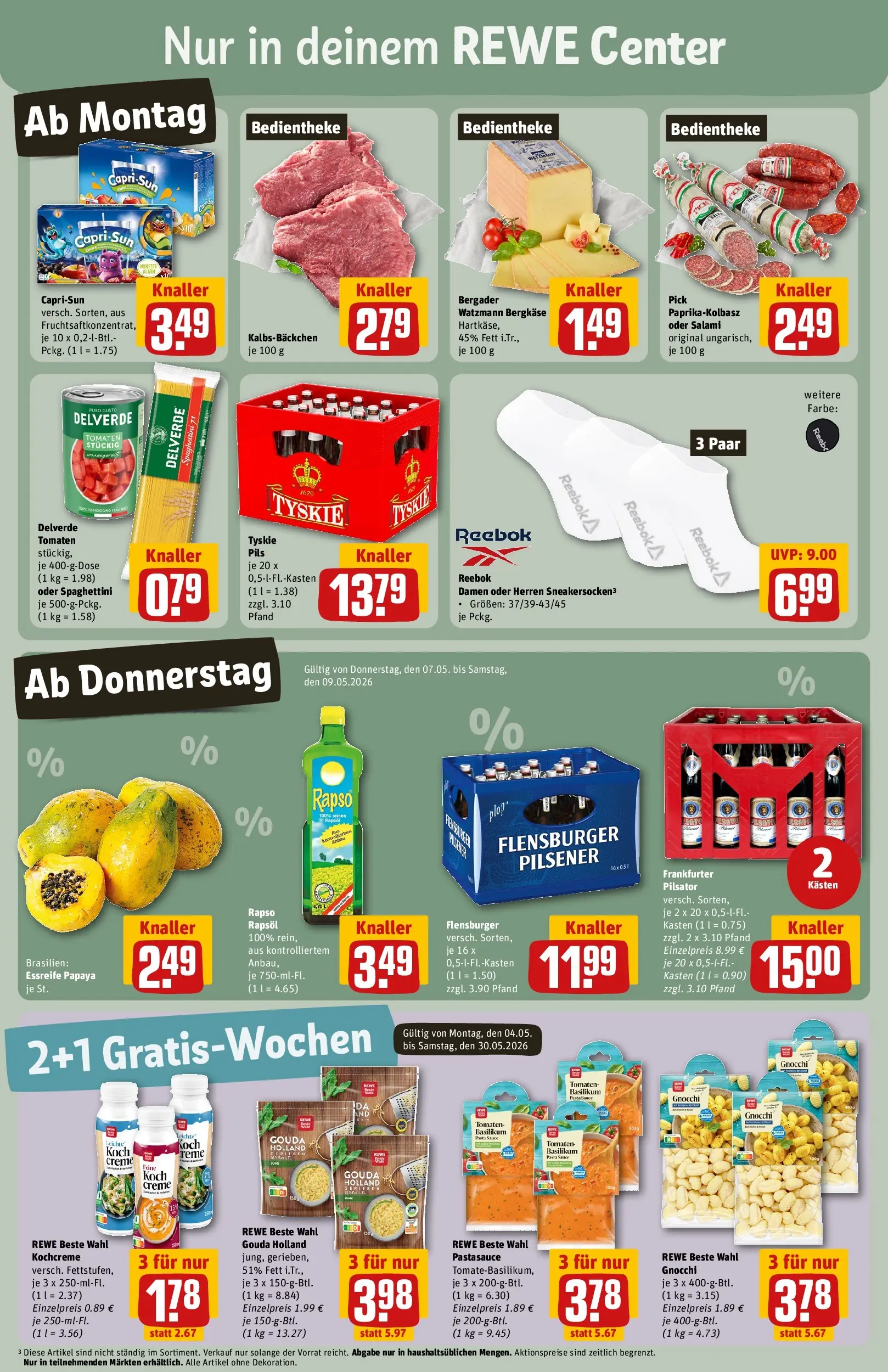 REWE Prospekt ab 04.05.2026 zum Blättern » Angebote | Seite: 5 | Produkte: Capri sun, Pils, Tomaten, Pasta