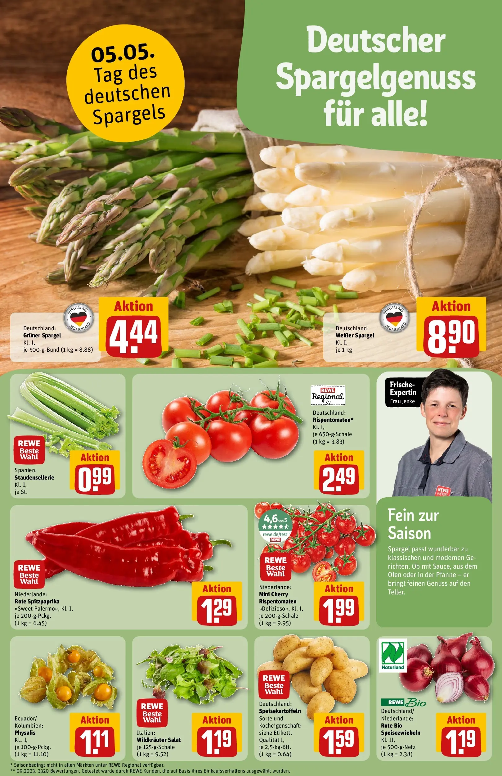 REWE Prospekt ab 04.05.2026 zum Blättern » Angebote | Seite: 11 | Produkte: Ofen, Spargel, Salat