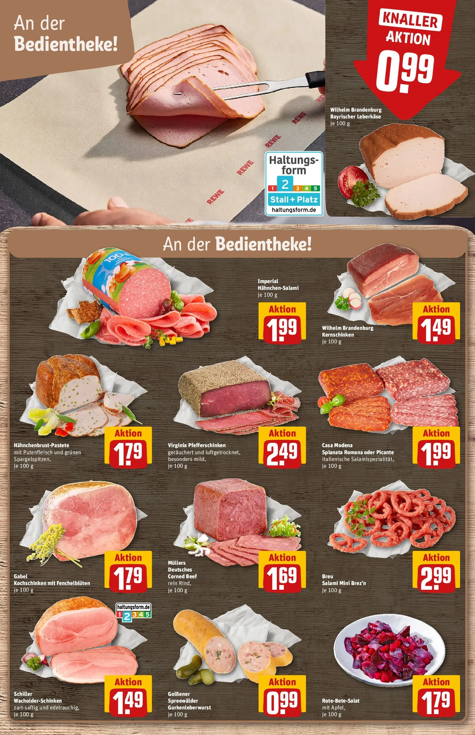 REWE Prospekt ab 04.05.2026 zum Blättern » Angebote | Seite: 14 | Produkte: Äpfel, Wurst, Salami, Leberkase