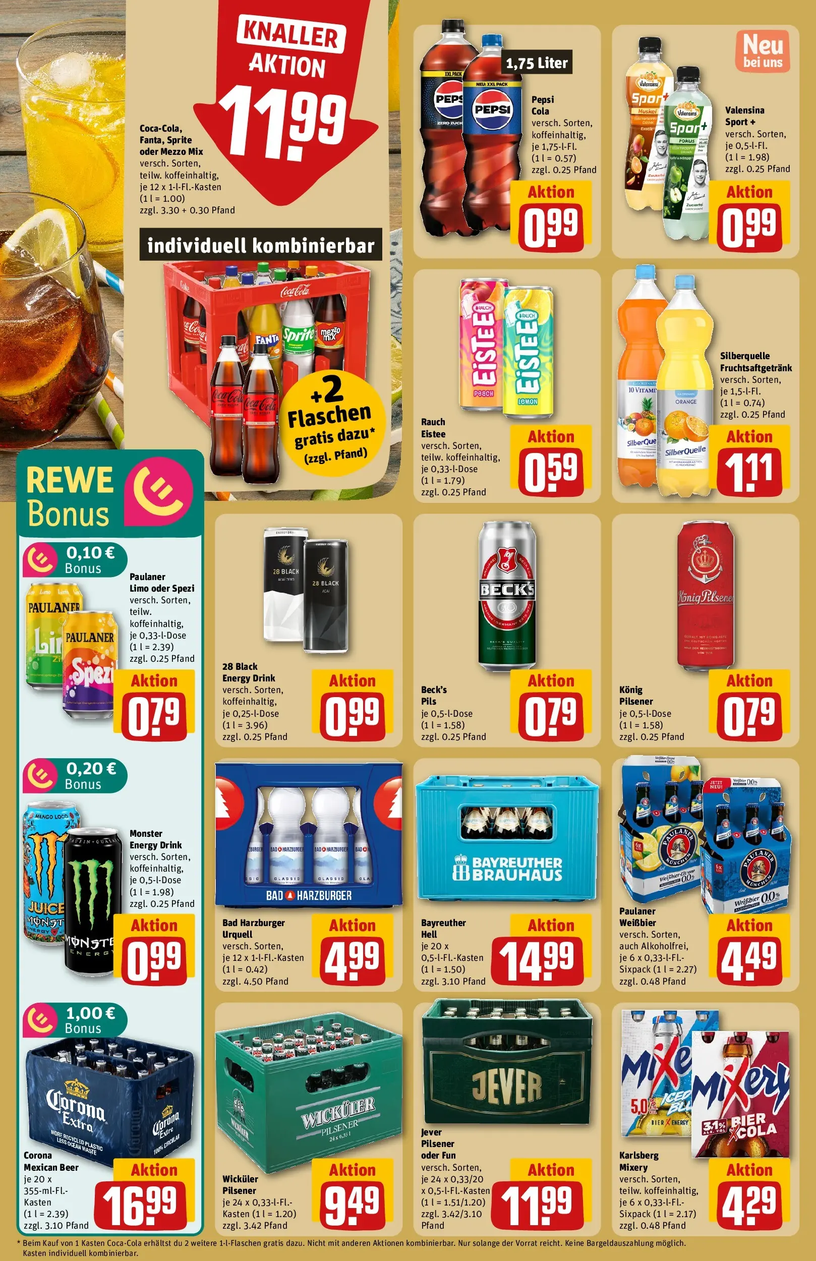 REWE Prospekt ab 04.05.2026 zum Blättern » Angebote | Seite: 22 | Produkte: Weißbier, Burger, Valensina, Mixery