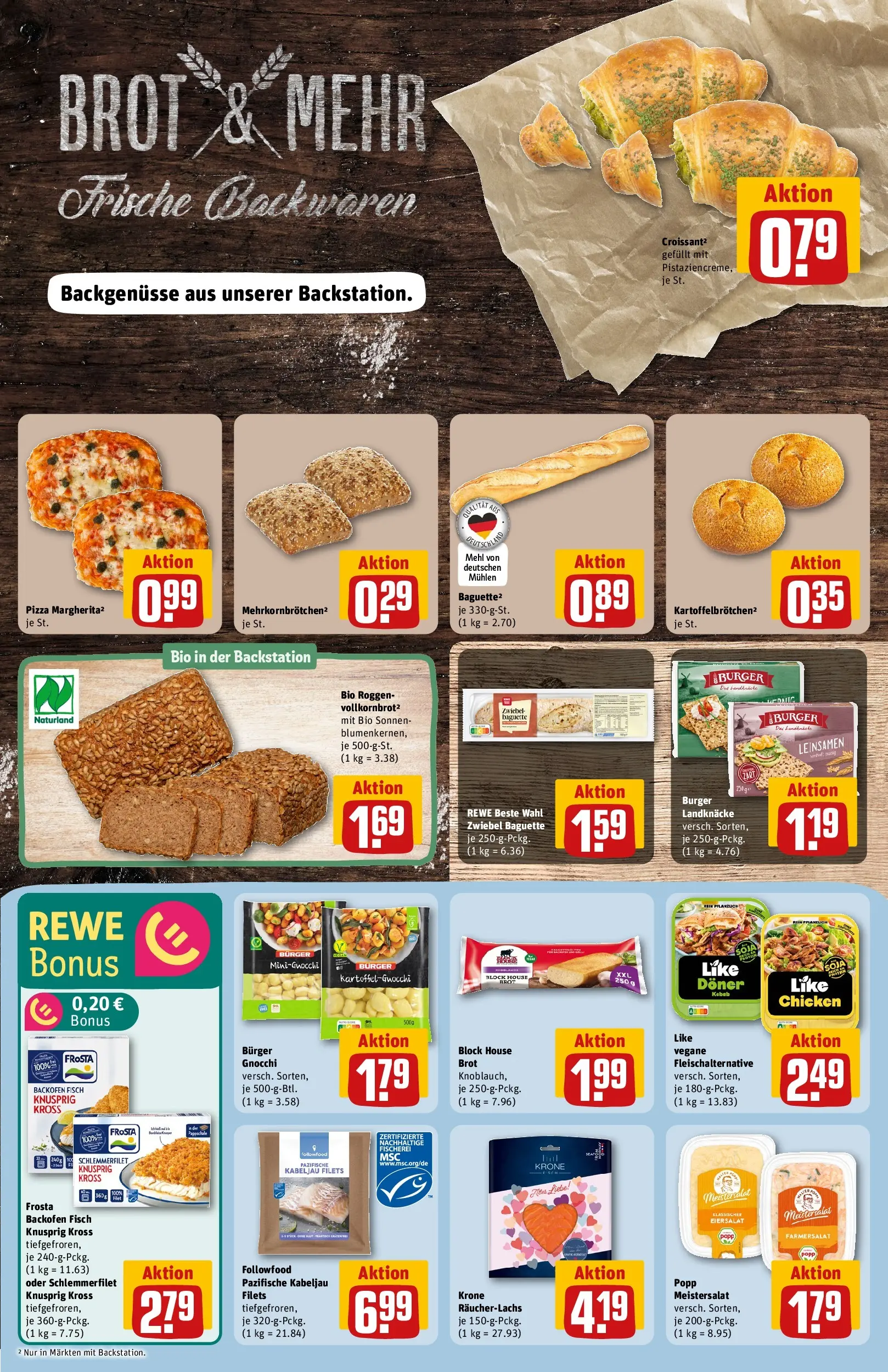 REWE Prospekt ab 04.05.2026 zum Blättern » Angebote | Seite: 16 | Produkte: Mehl, Burger, Brot, Pizza