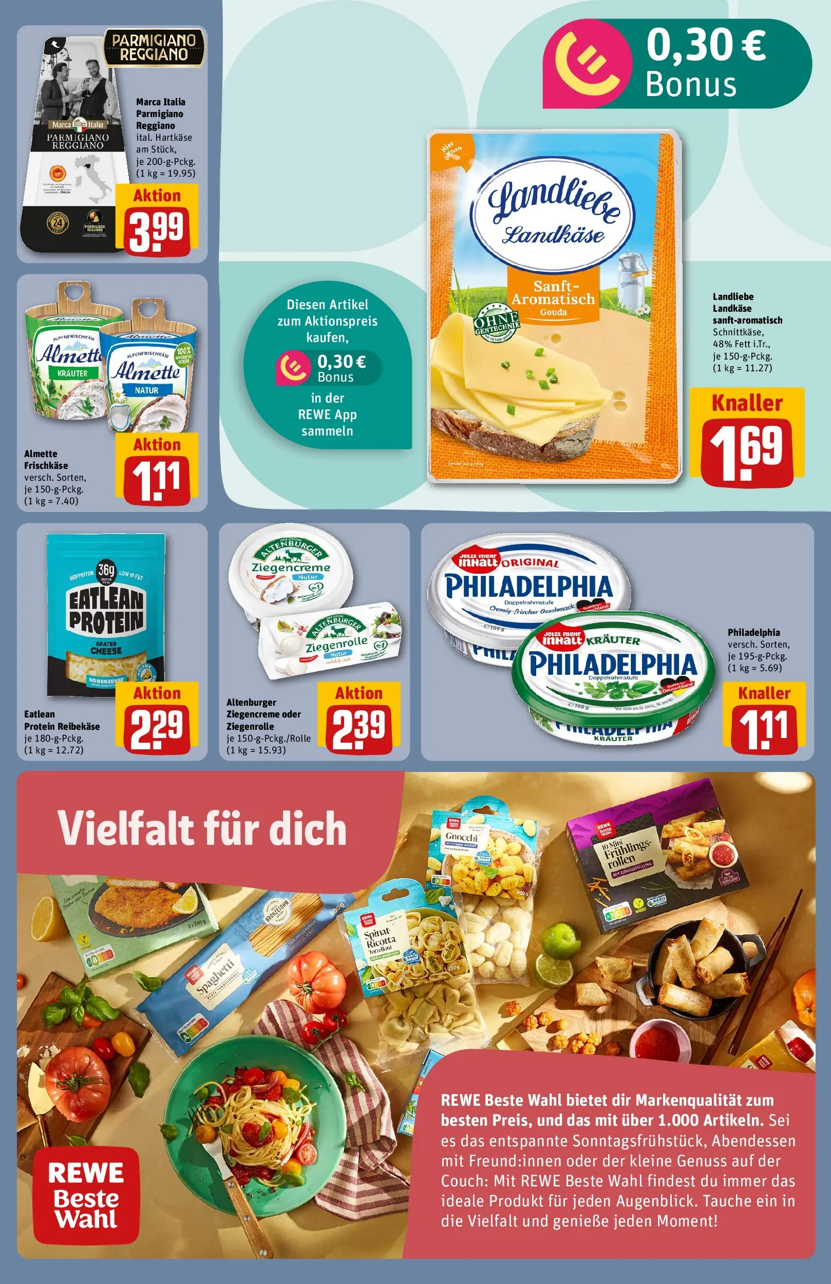 REWE Prospekt ab 04.05.2026 zum Blättern » Angebote | Seite: 17 | Produkte: Almette, Reibekase, Ente, Frischkase