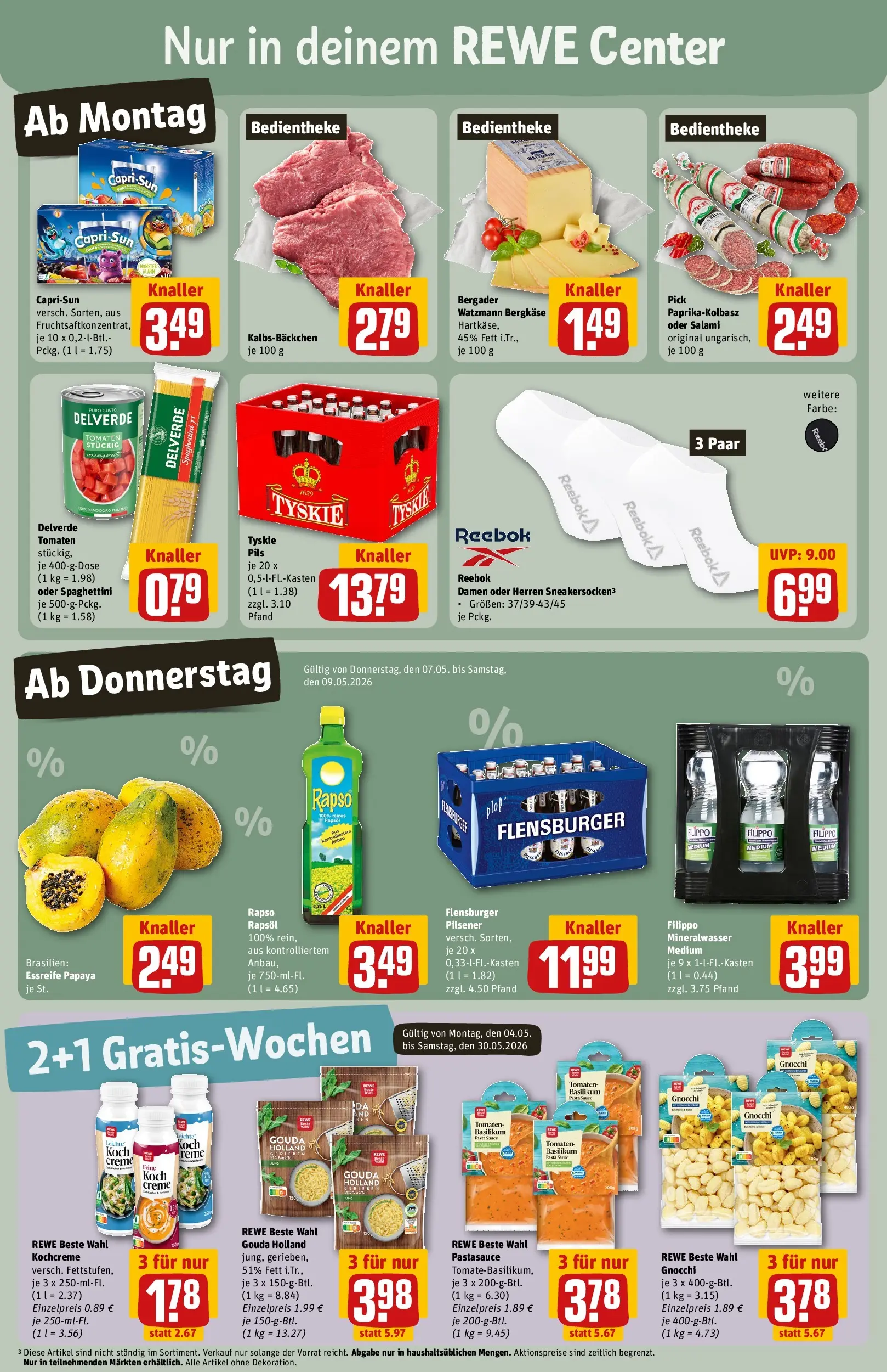REWE Prospekt ab 04.05.2026 zum Blättern » Angebote | Seite: 5 | Produkte: Tyskie, Capri sun, Tomaten, Rapso rapsol