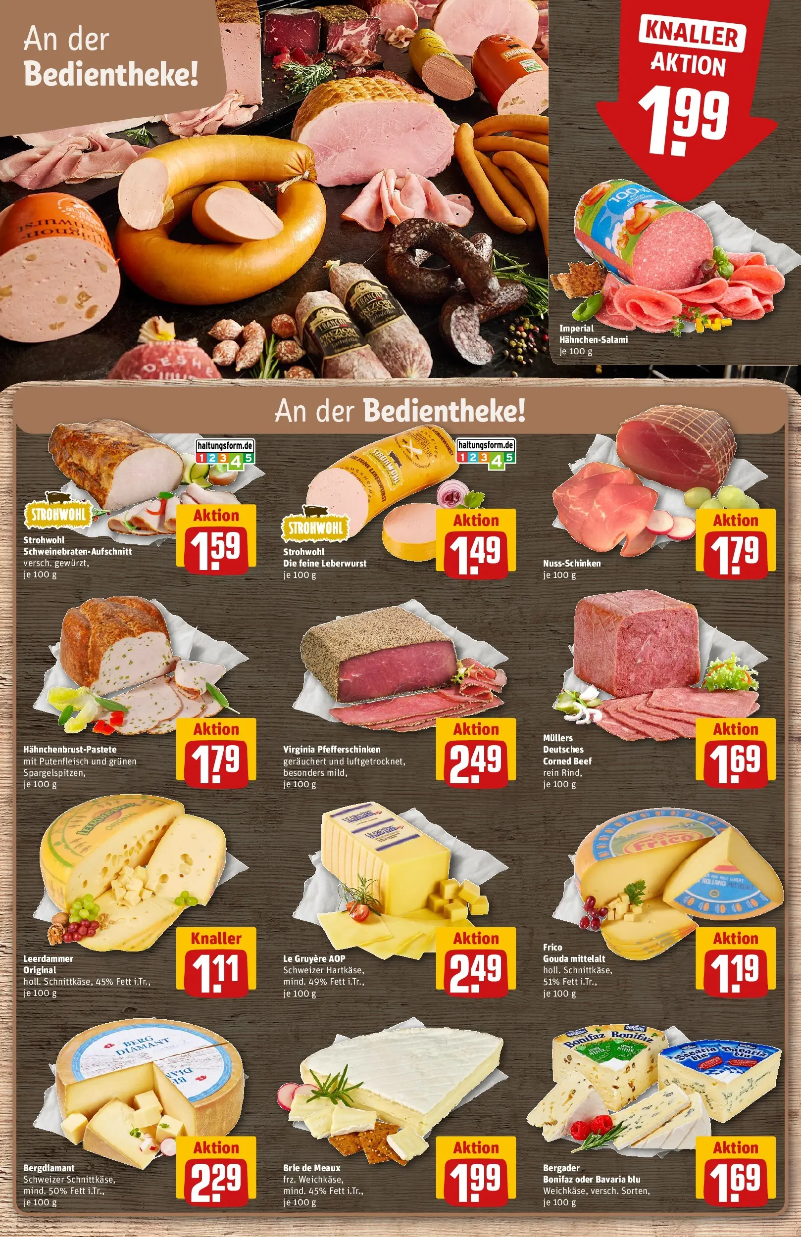 REWE Prospekt ab 04.05.2026 zum Blättern » Angebote | Seite: 14 | Produkte: Gouda, Leerdammer, Salami