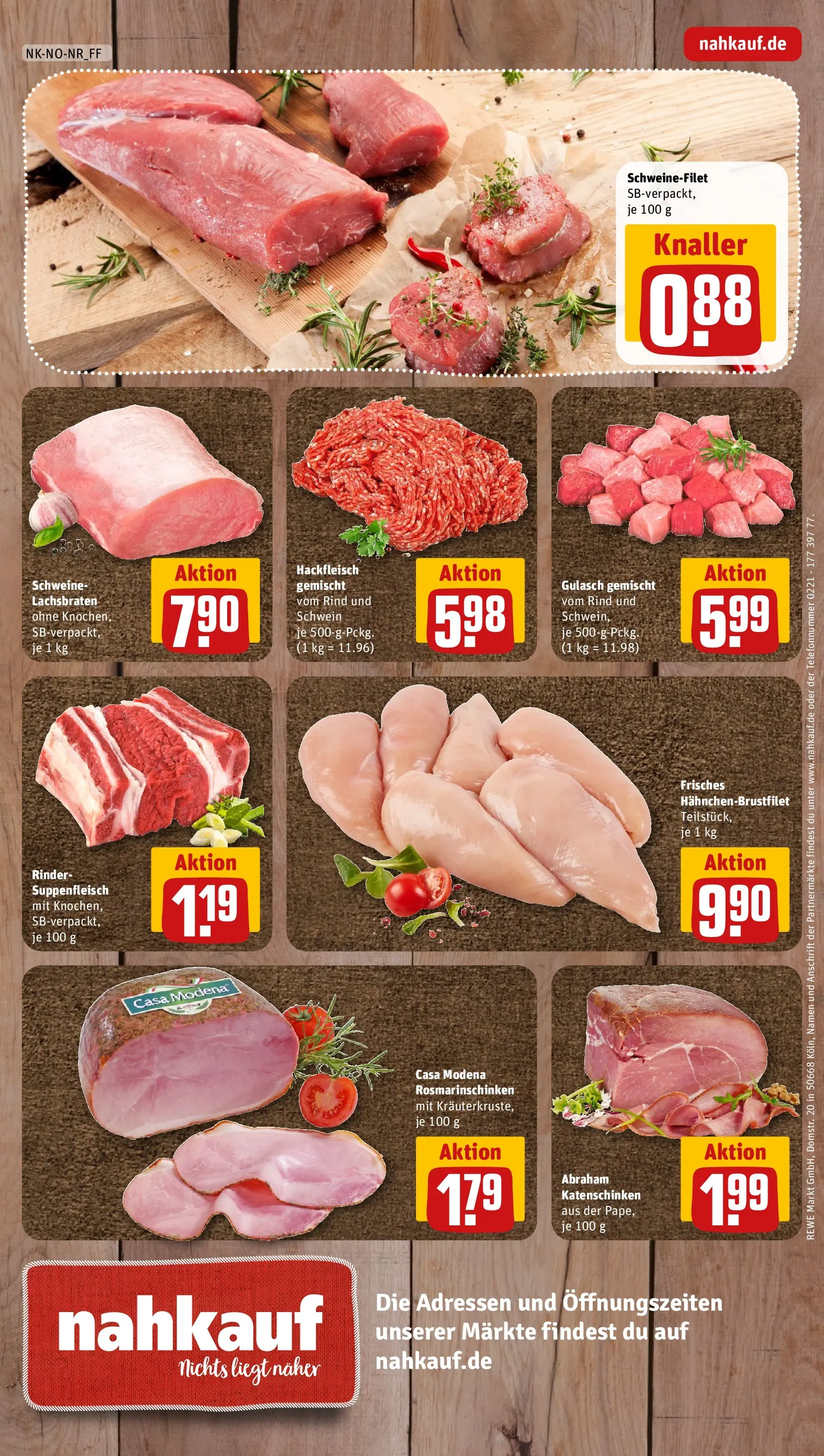 REWE Prospekt ab 04.05.2026 zum Blättern » Angebote | Seite: 8 | Produkte: Schweinefilet, Gulasch, Suppenfleisch, Hackfleisch