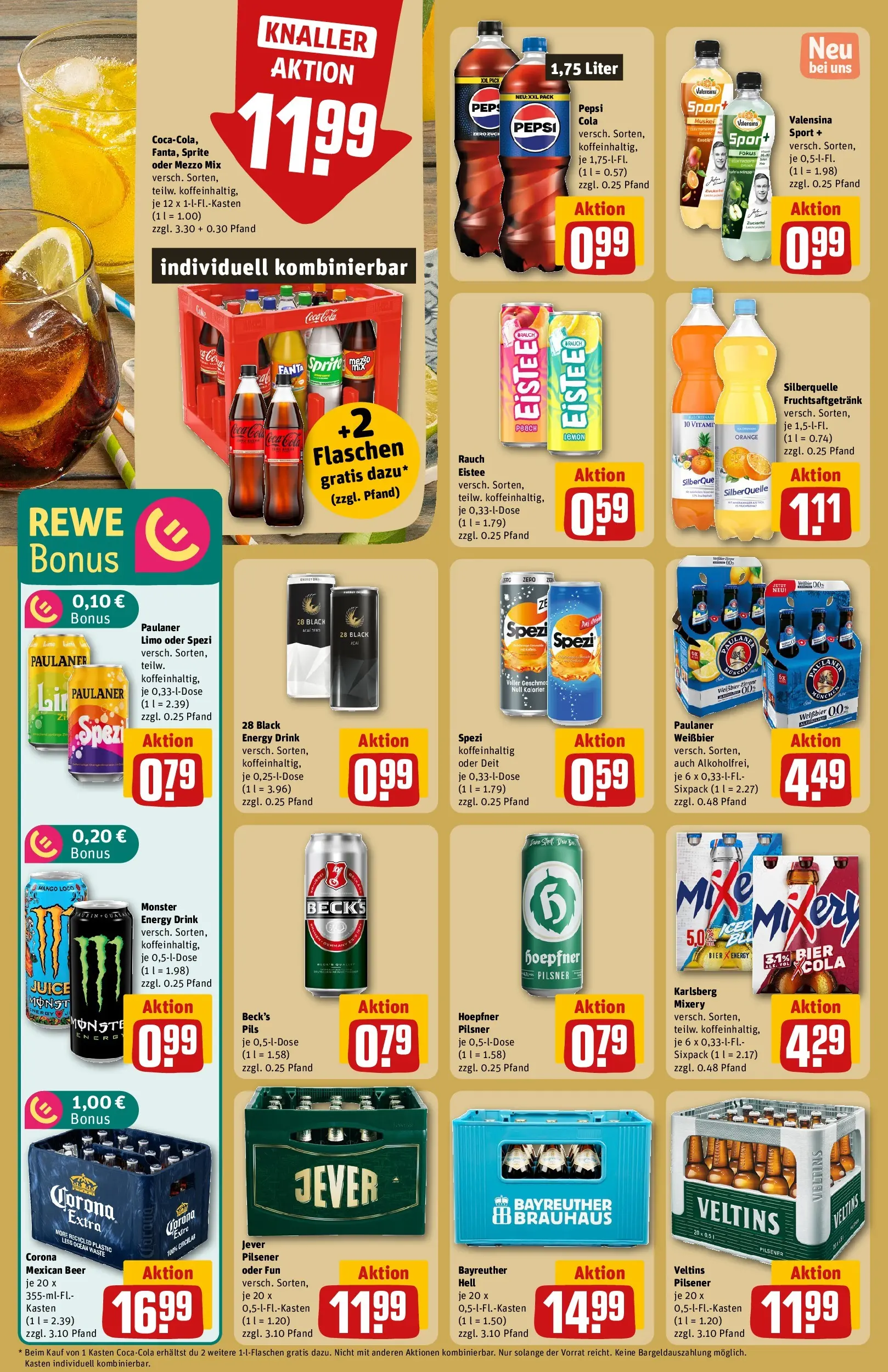 REWE Prospekt ab 04.05.2026 zum Blättern » Angebote | Seite: 20 | Produkte: Sprite, Cola, Bier, Valensina