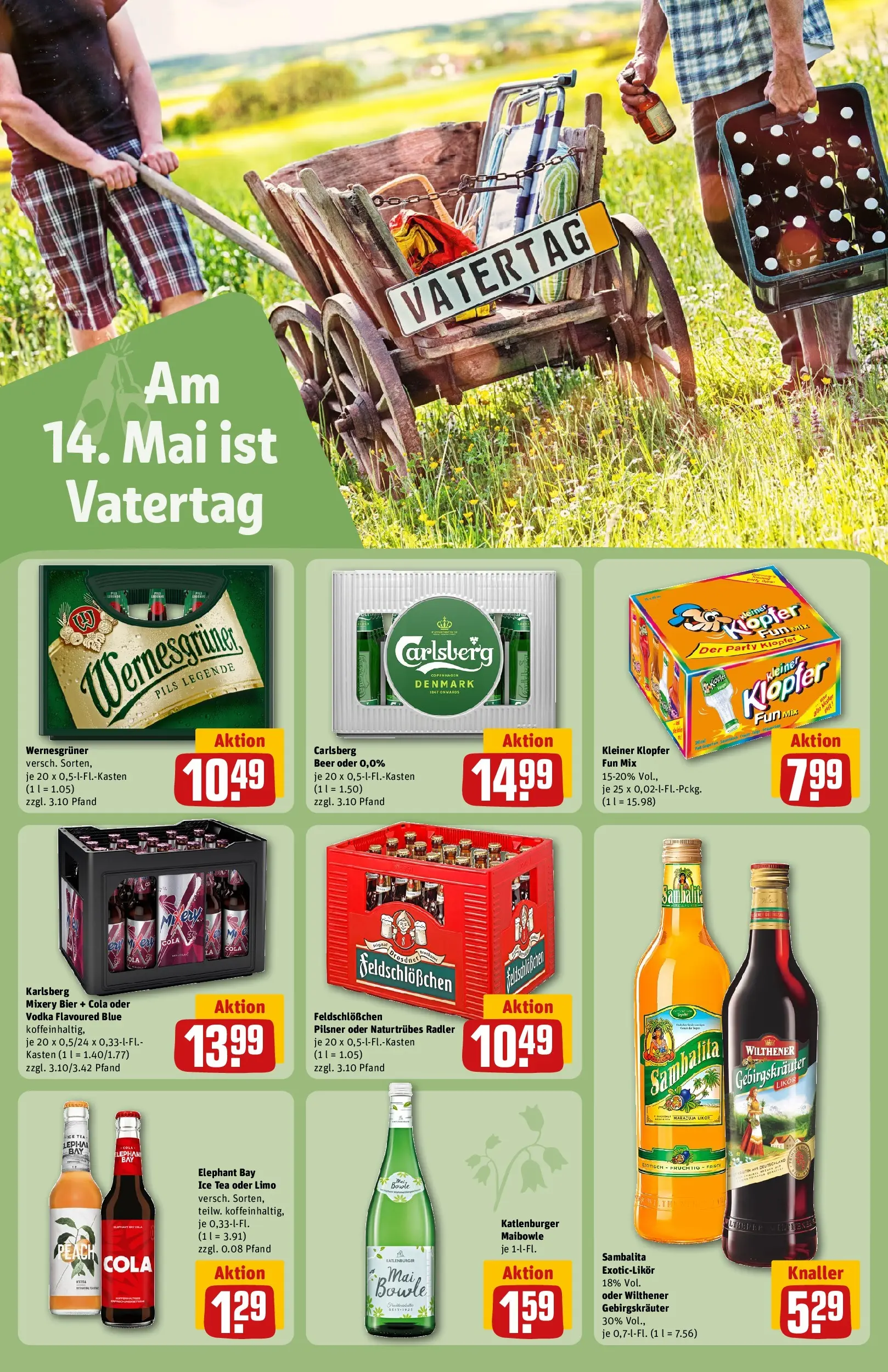 REWE Prospekt ab 04.05.2026 zum Blättern » Angebote | Seite: 22 | Produkte: Carlsberg, Wilthener, Likör, Wernesgruner