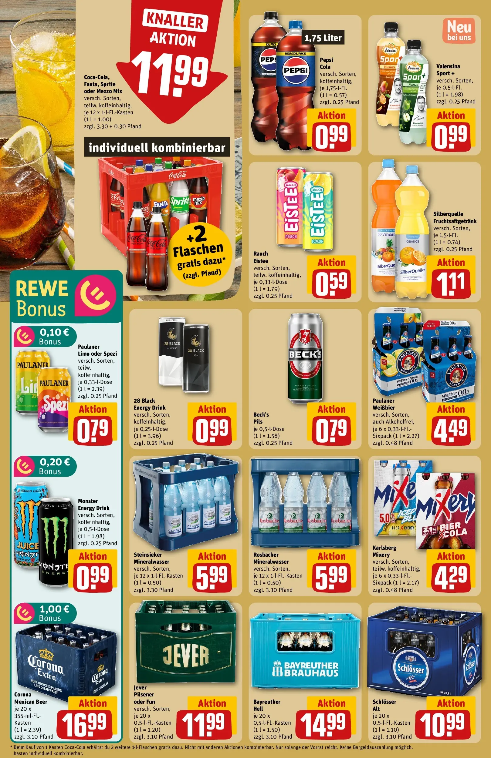 REWE Prospekt ab 04.05.2026 zum Blättern » Angebote | Seite: 20 | Produkte: Bayreuther hell, Fanta, Pils, Monster