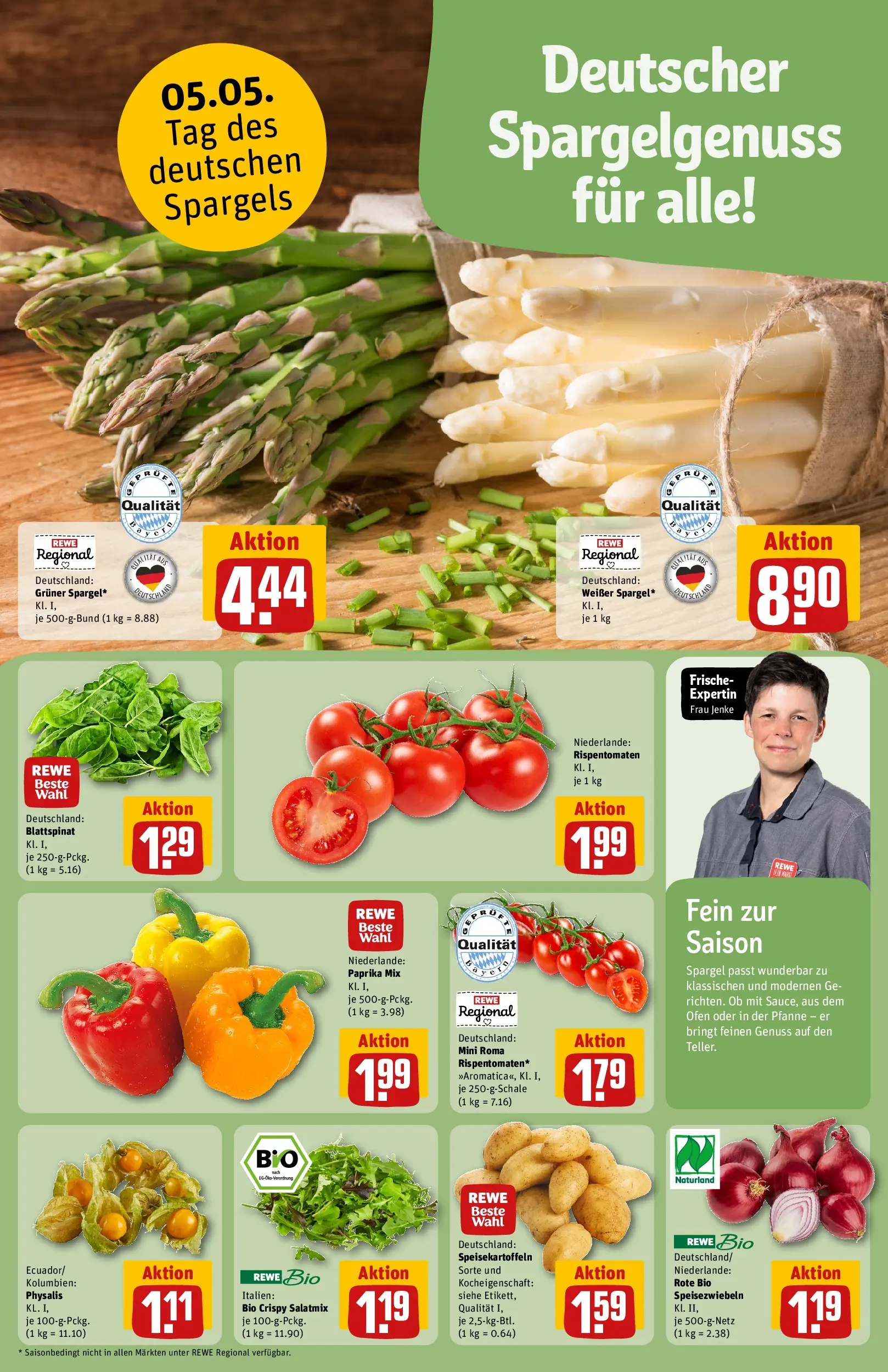 REWE Prospekt ab 04.05.2026 zum Blättern » Angebote | Seite: 11 | Produkte: Ofen, Spargel, Paprika