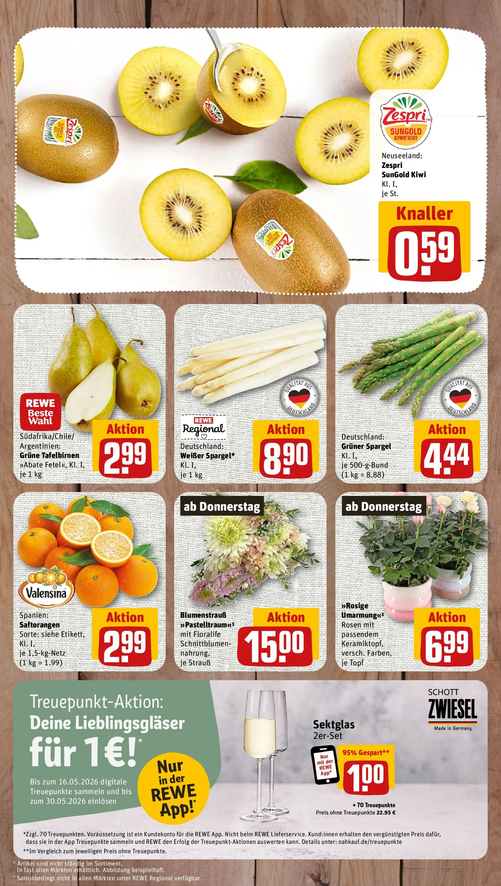 REWE Prospekt ab 04.05.2026 zum Blättern » Angebote | Seite: 3 | Produkte: Spargel, Valensina, Kiwi