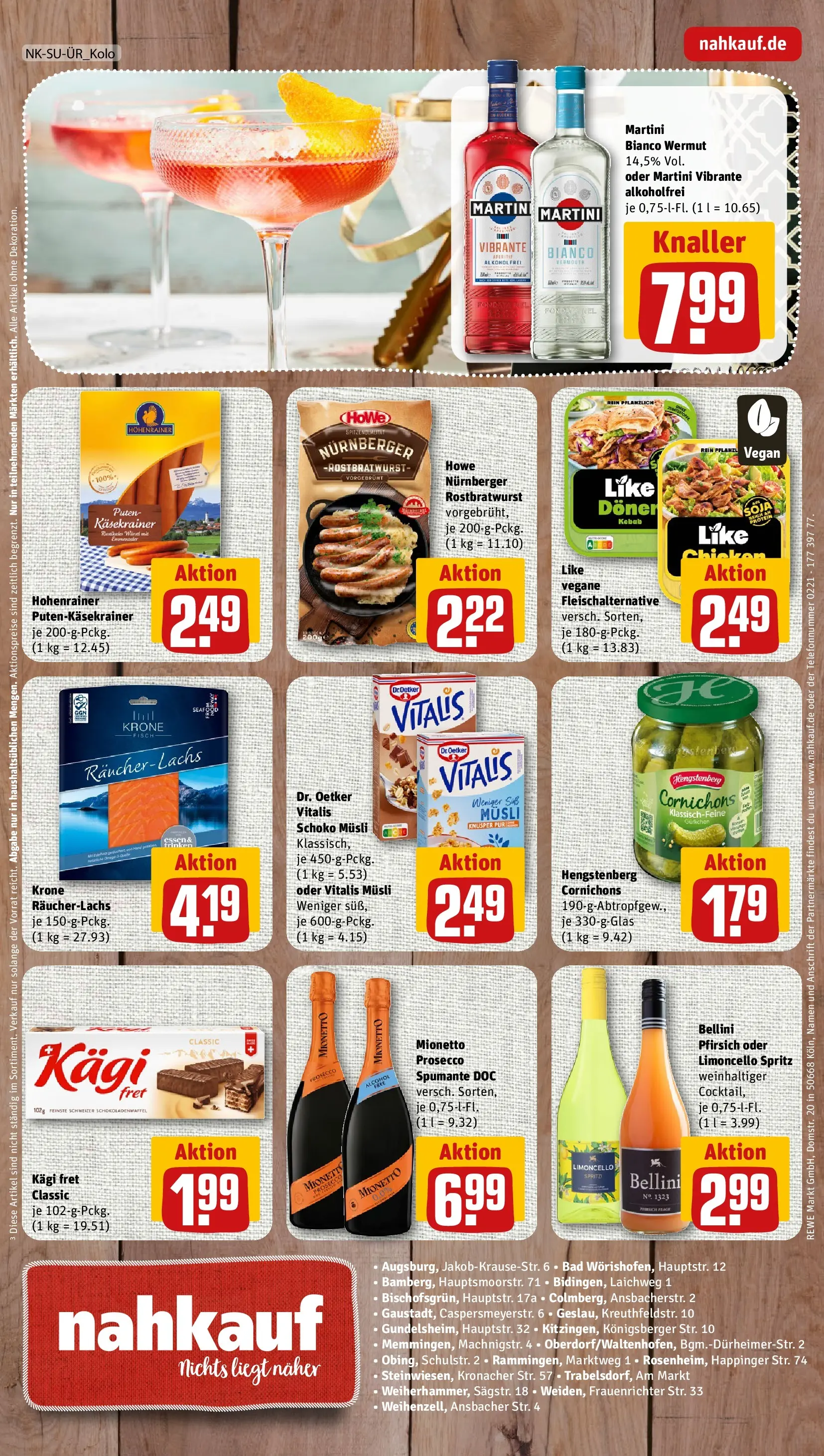 REWE Prospekt ab 04.05.2026 zum Blättern » Angebote | Seite: 8 | Produkte: Käsekrainer, Fisch, Pfirsich, Limoncello