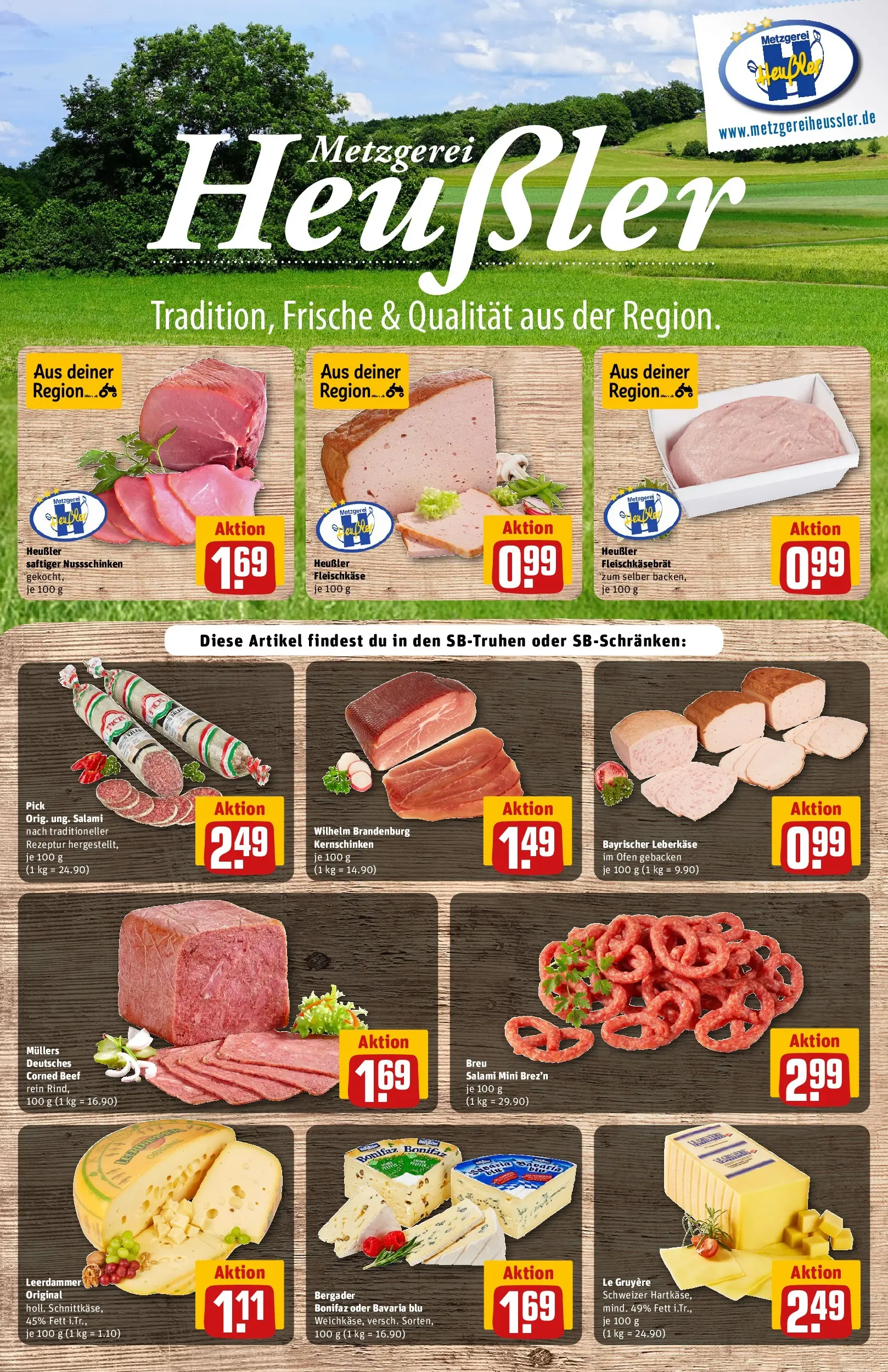 REWE Prospekt ab 04.05.2026 zum Blättern » Angebote | Seite: 14 | Produkte: Ofen, Leerdammer, Salami, Leberkase