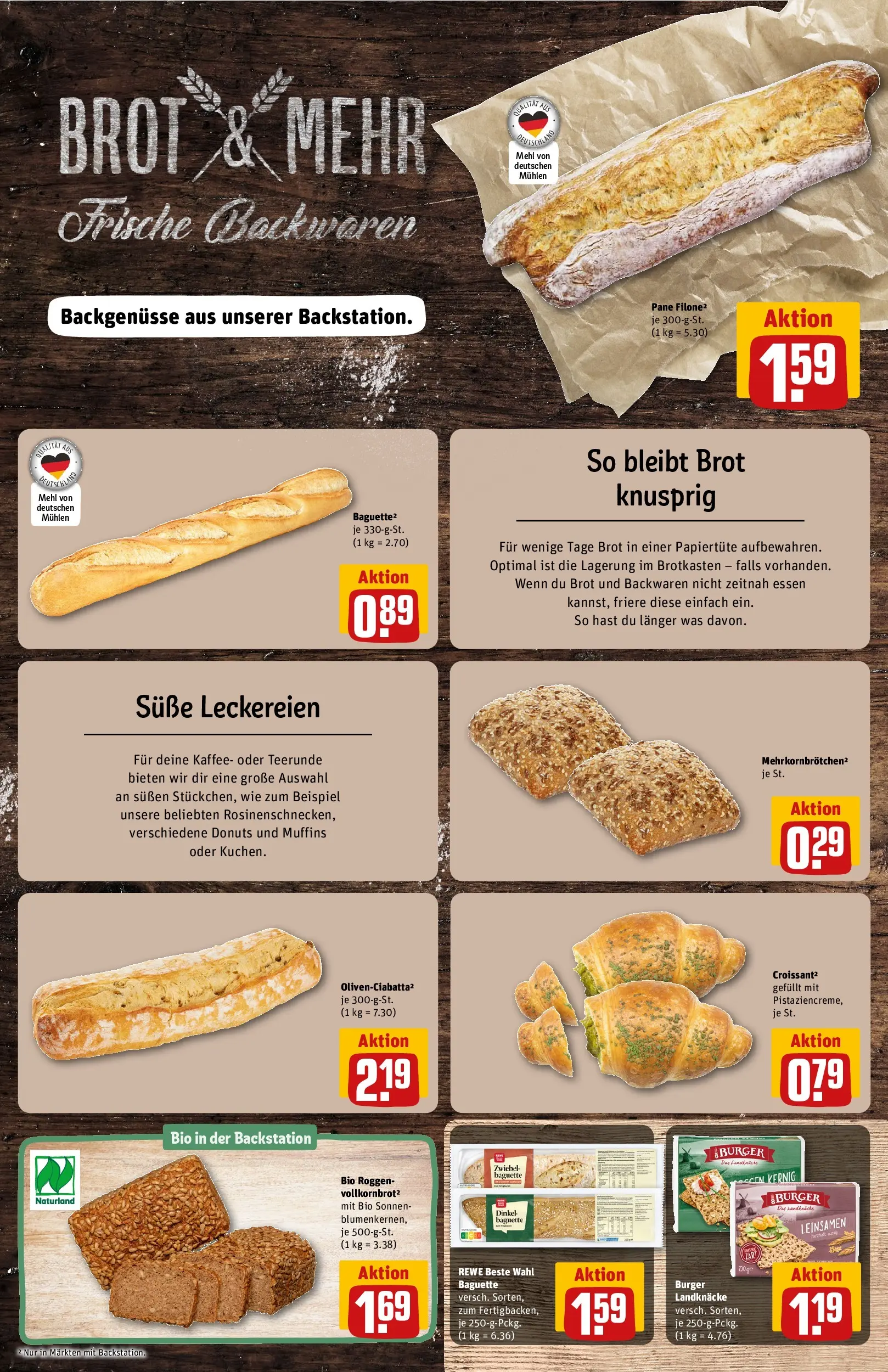 REWE Prospekt ab 04.05.2026 zum Blättern » Angebote | Seite: 15 | Produkte: Mehl, Pane, Baguette, Brot