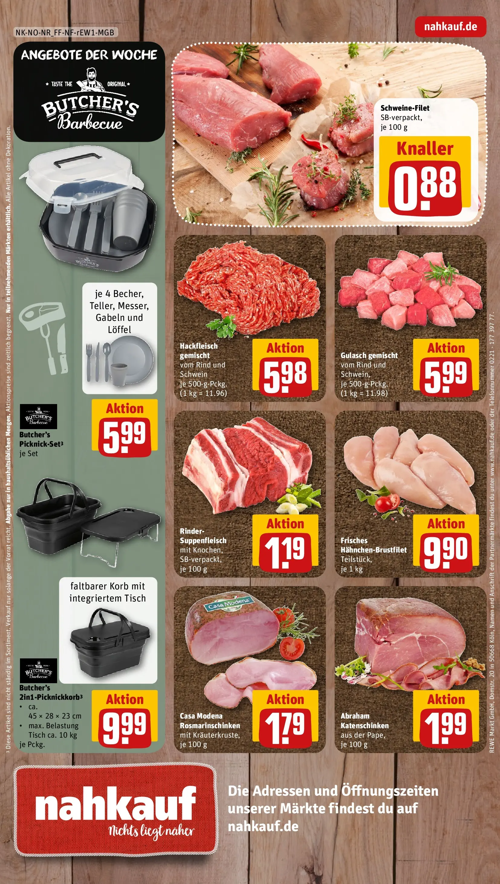 REWE Prospekt ab 04.05.2026 zum Blättern » Angebote | Seite: 12 | Produkte: Tisch, Schweinefilet, Suppenfleisch, Hackfleisch