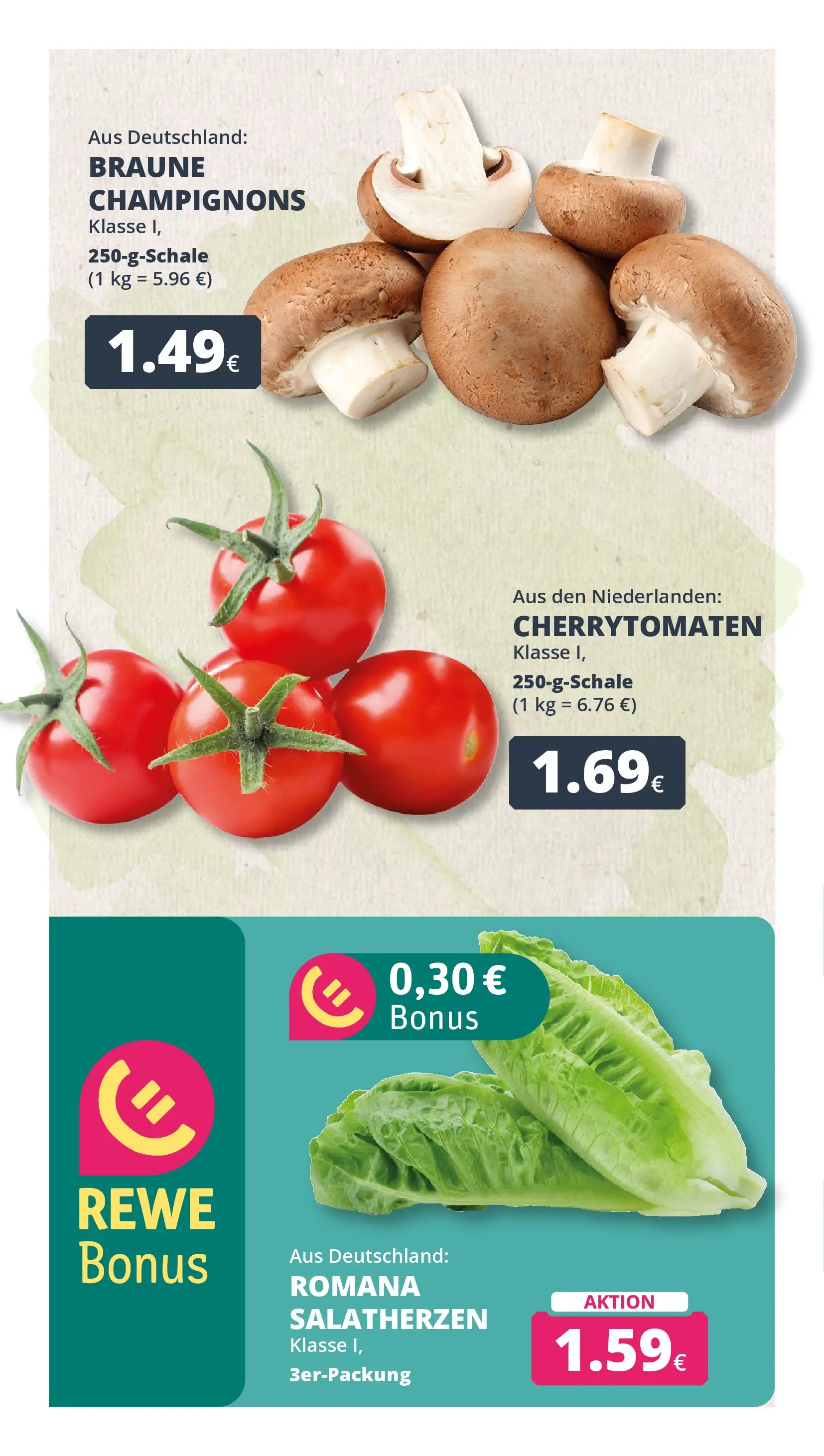 REWE Prospekt ab 04.05.2026 zum Blättern » Angebote | Seite: 2 | Produkte: Champignons