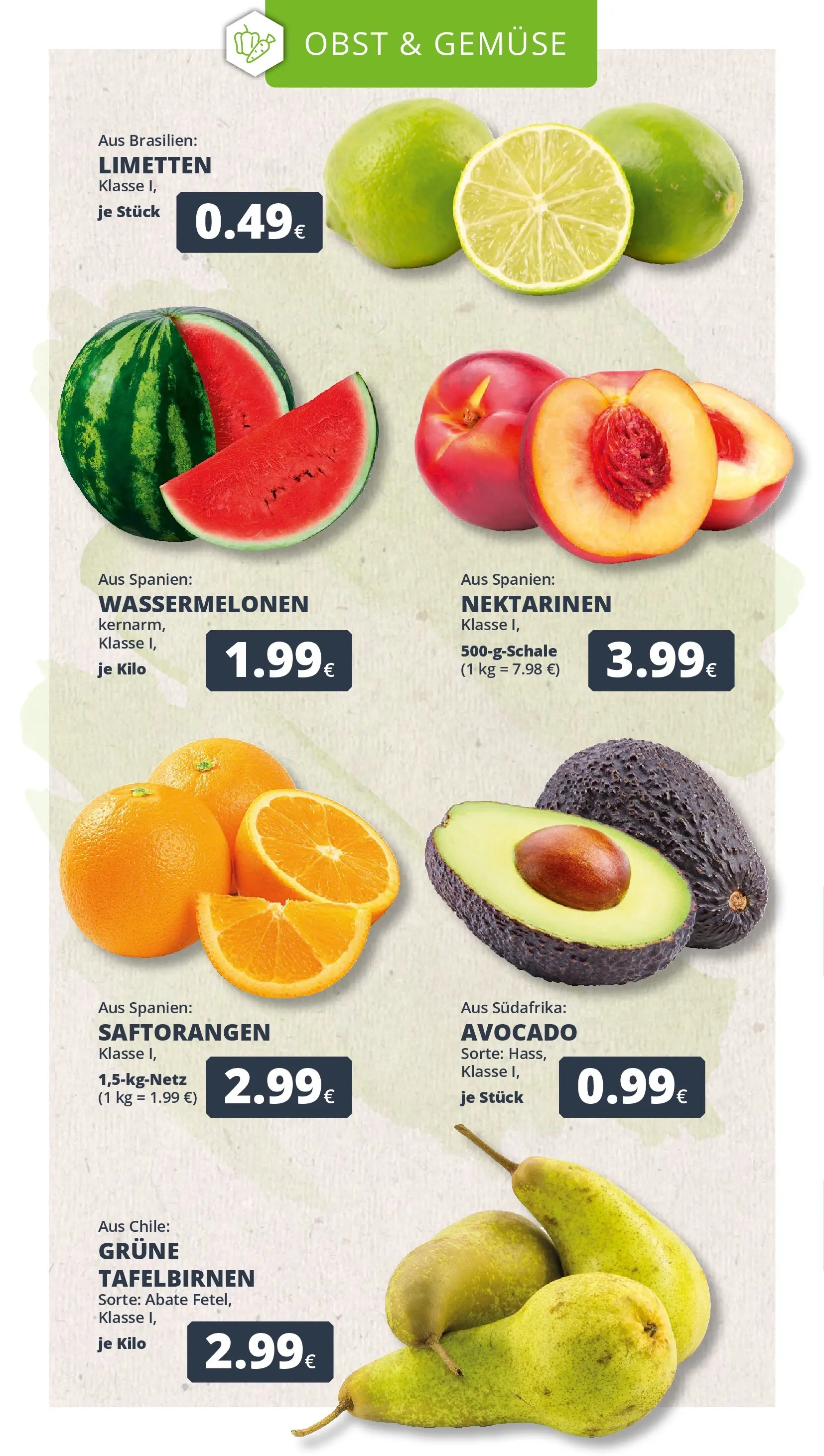 REWE Prospekt ab 04.05.2026 zum Blättern » Angebote | Seite: 8 | Produkte: Limetten, Avocado, Gemüse, Obst