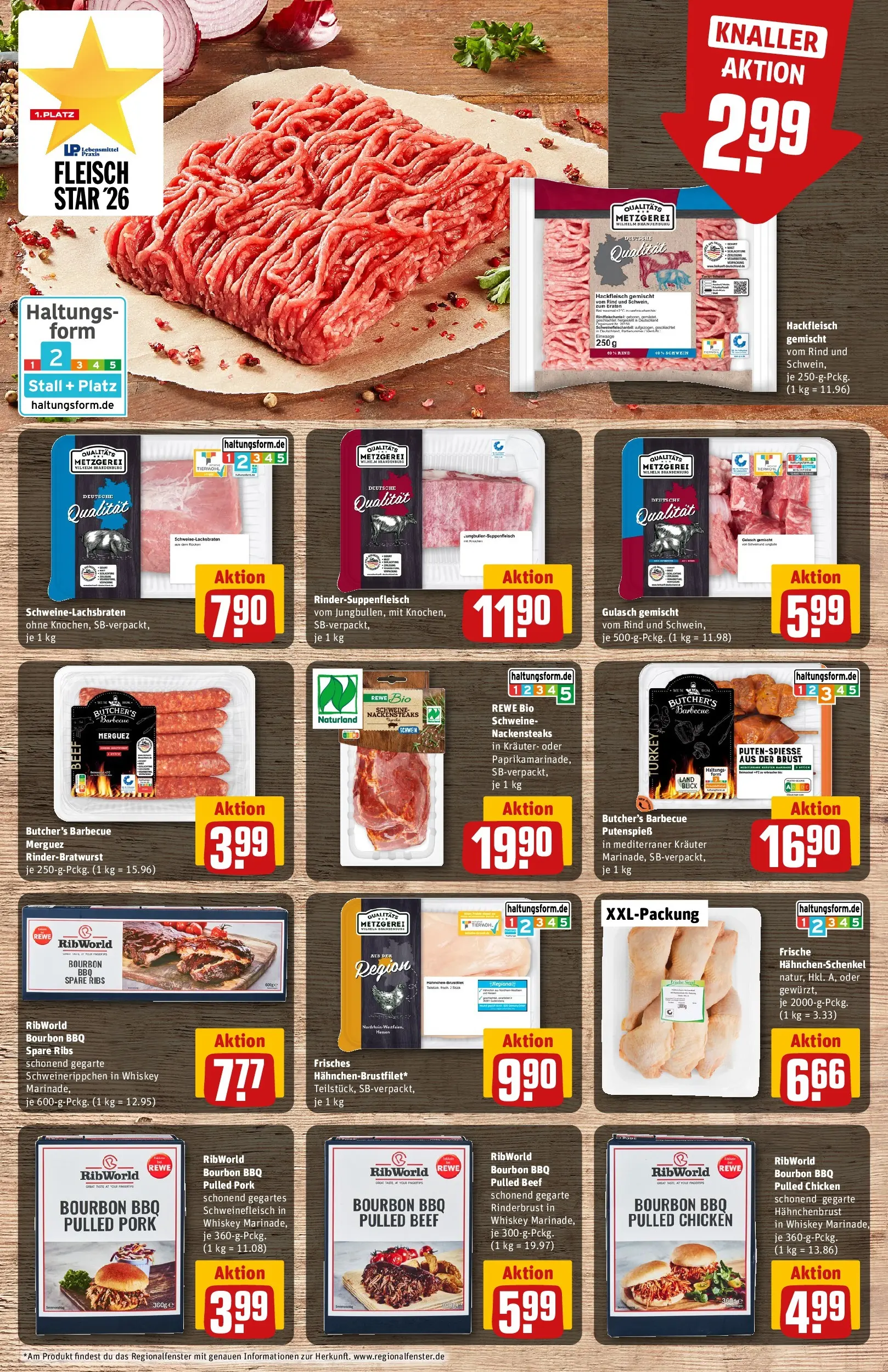 REWE Prospekt ab 04.05.2026 zum Blättern » Angebote | Seite: 12 | Produkte: Hahnchenschenkel, Schweinefleisch, Whiskey, Hahnchenbrust