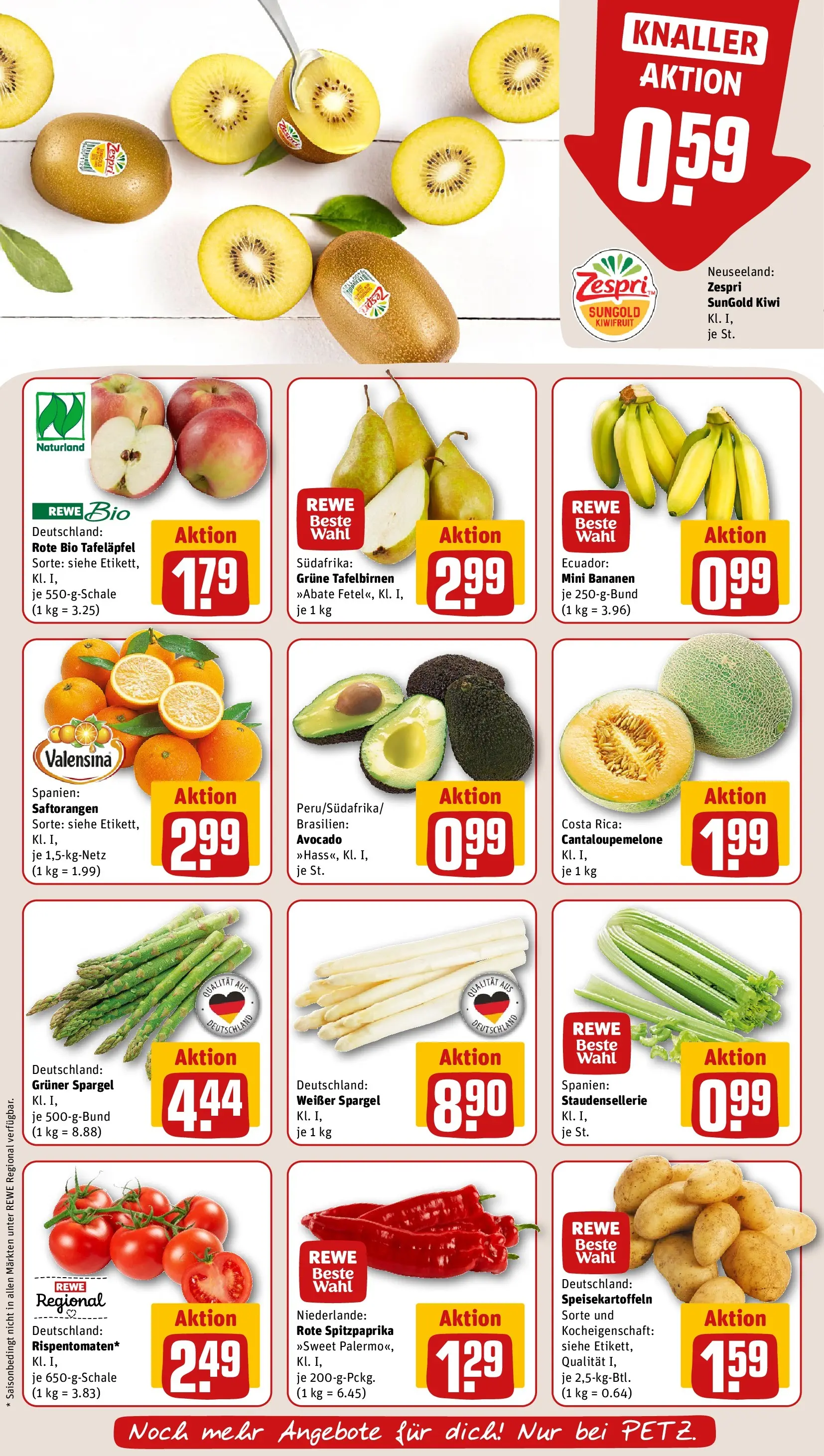 REWE Prospekt ab 04.05.2026 zum Blättern » Angebote | Seite: 10 | Produkte: Bananen, Spargel, Apple, Kiwi