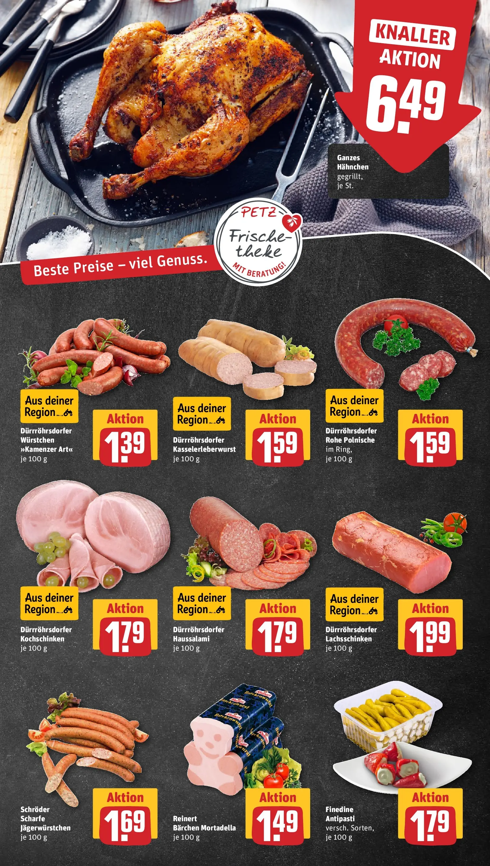 REWE Prospekt ab 04.05.2026 zum Blättern » Angebote | Seite: 11 | Produkte: Hahnchen, Salami