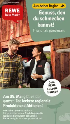 Rewe Prospekt Kutzenhausen	 ab 04.05.2026 gültig | Seite: 1 | Produkte: Bratwurst, Uhr