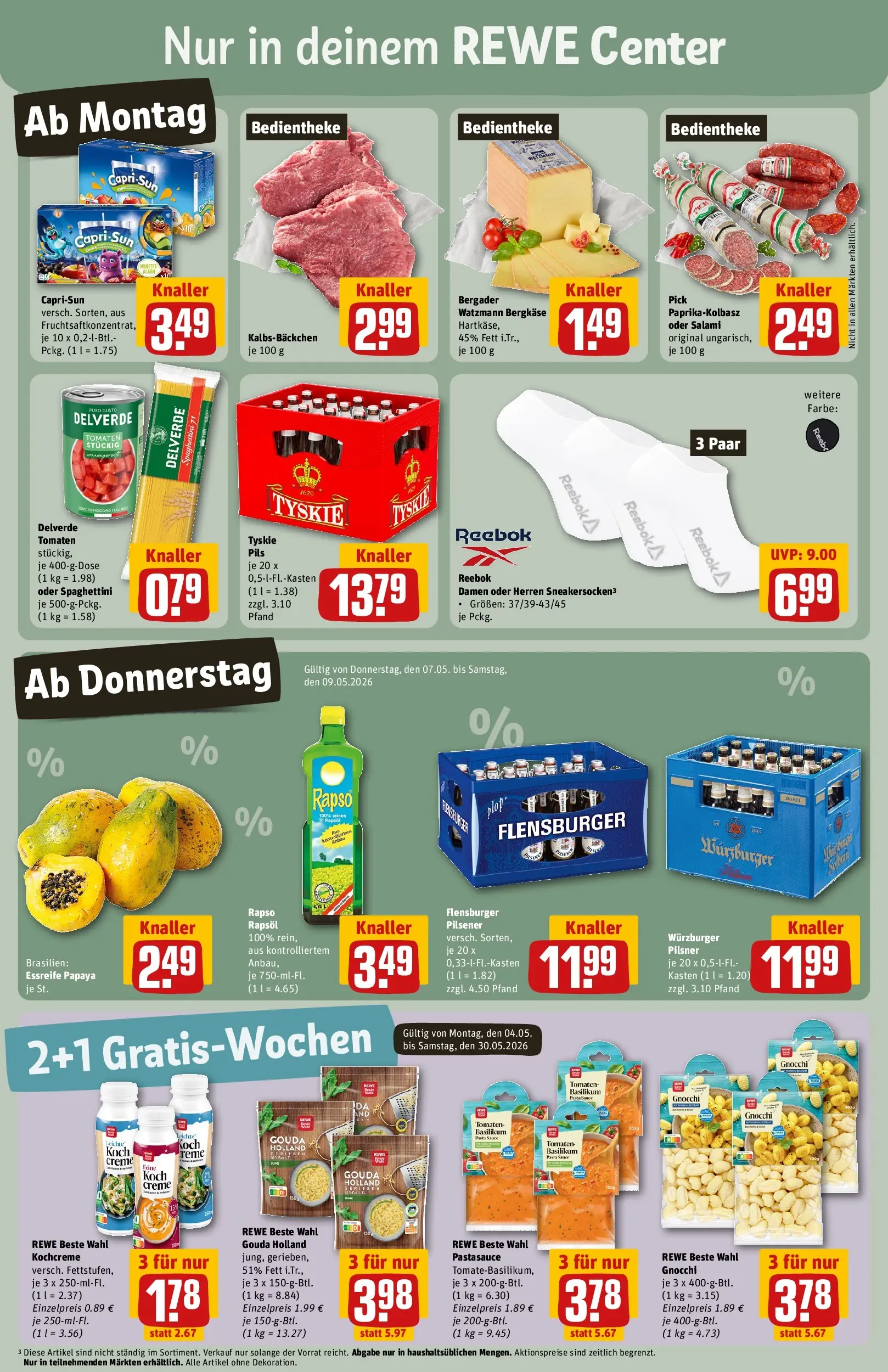 REWE Prospekt ab 04.05.2026 zum Blättern » Angebote | Seite: 5 | Produkte: Capri sun, Creme, Flensburger, Rapso rapsol