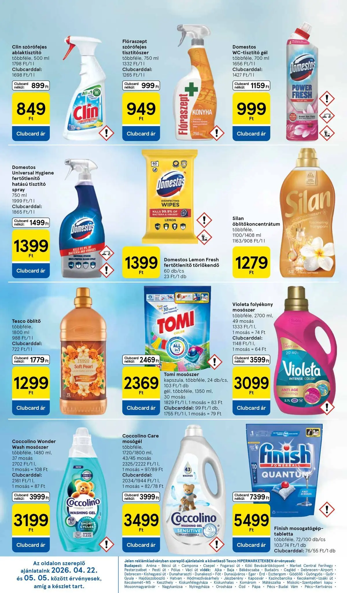 Tesco akciós újság - 2026.04.29.-tól - online | Oldal: 26 | Termékek: Coccolino, Törlőkendő, Öblítő, Kapu