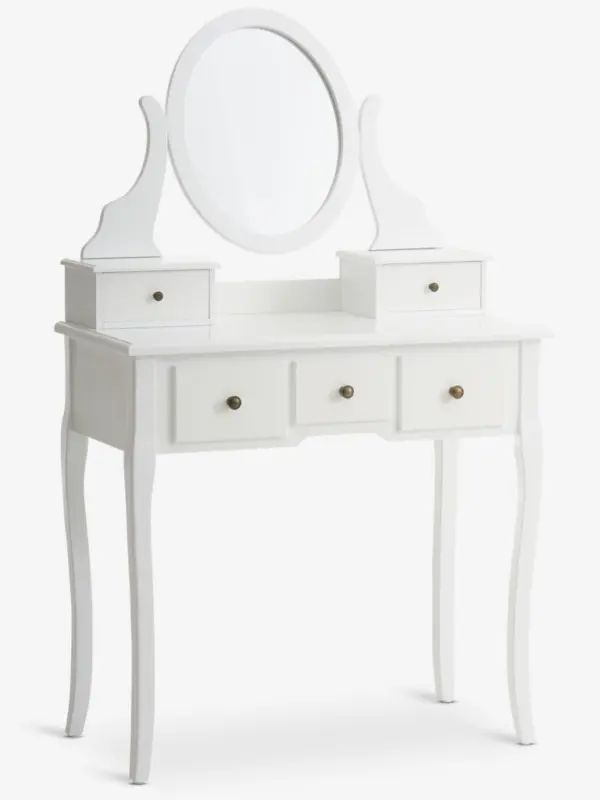 JYSK Тоалетка MALLING с огледало и 5 чекмеджета бяла