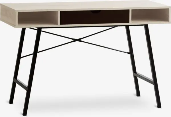 JYSK Бюро ABBETVED 48x120 цвят светъл дъб/черно