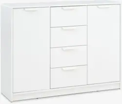 JYSK Бюфет JENSLEV 2 врати 4 чекмеджета бял