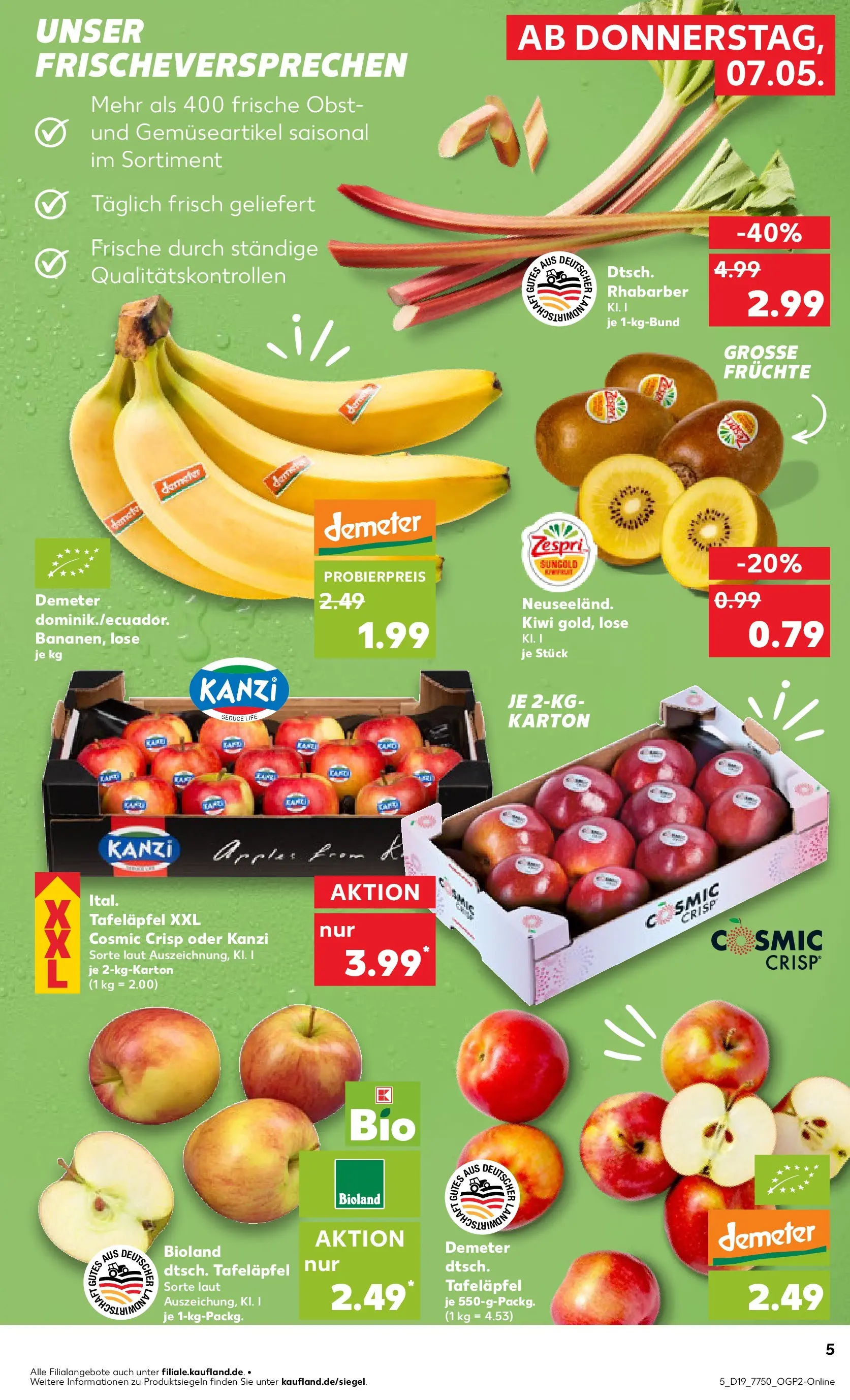 Prospekt Kaufland ab 03.05.2026 » Angebote Online zum Blättern | Seite: 10 | Produkte: Obst, Rhabarber, Kiwi