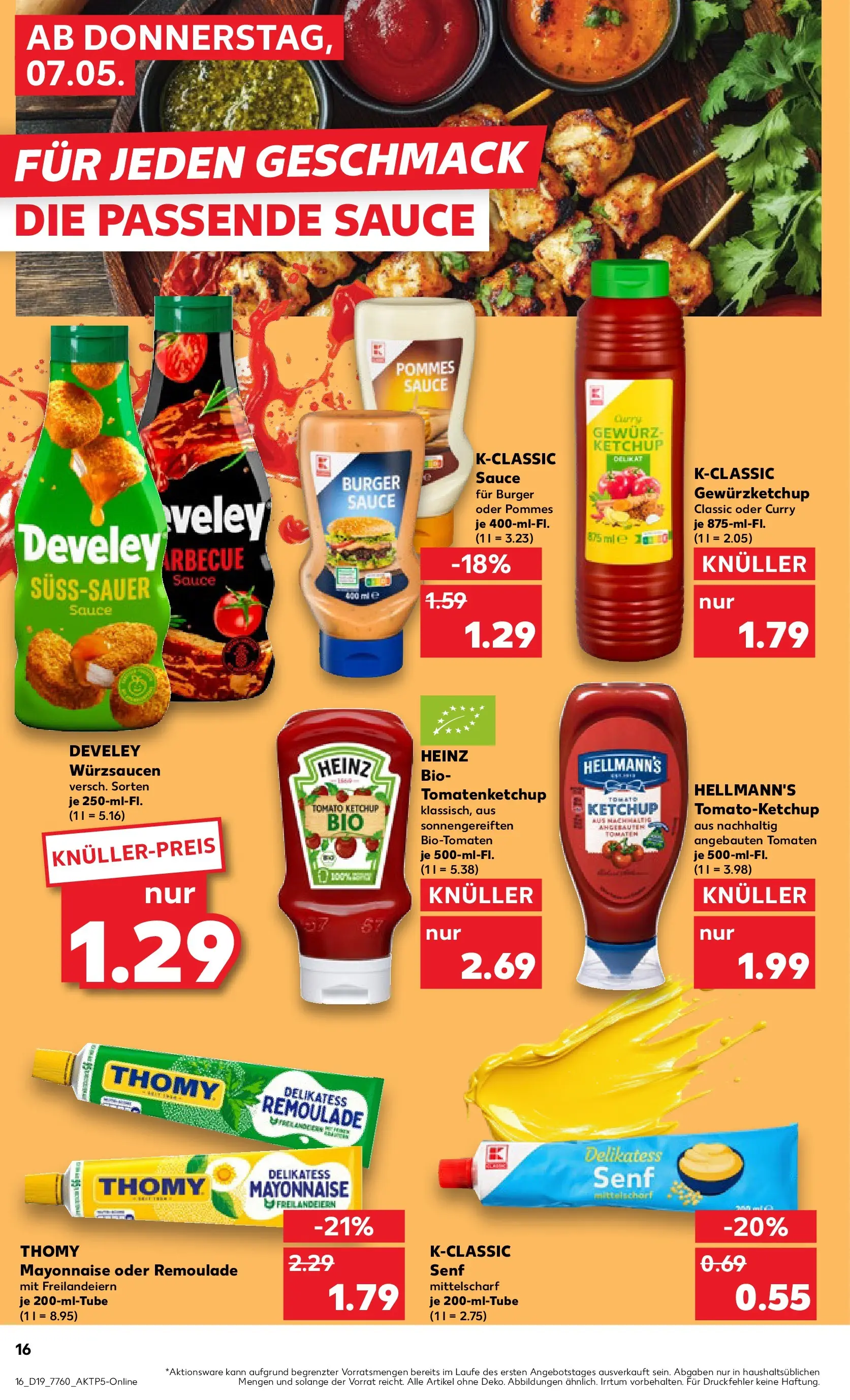 Prospekt Kaufland ab 04.05.2026 » Angebote Online zum Blättern | Seite: 21 | Produkte: Pommes, Tomaten, Mayonnaise, Ketchup