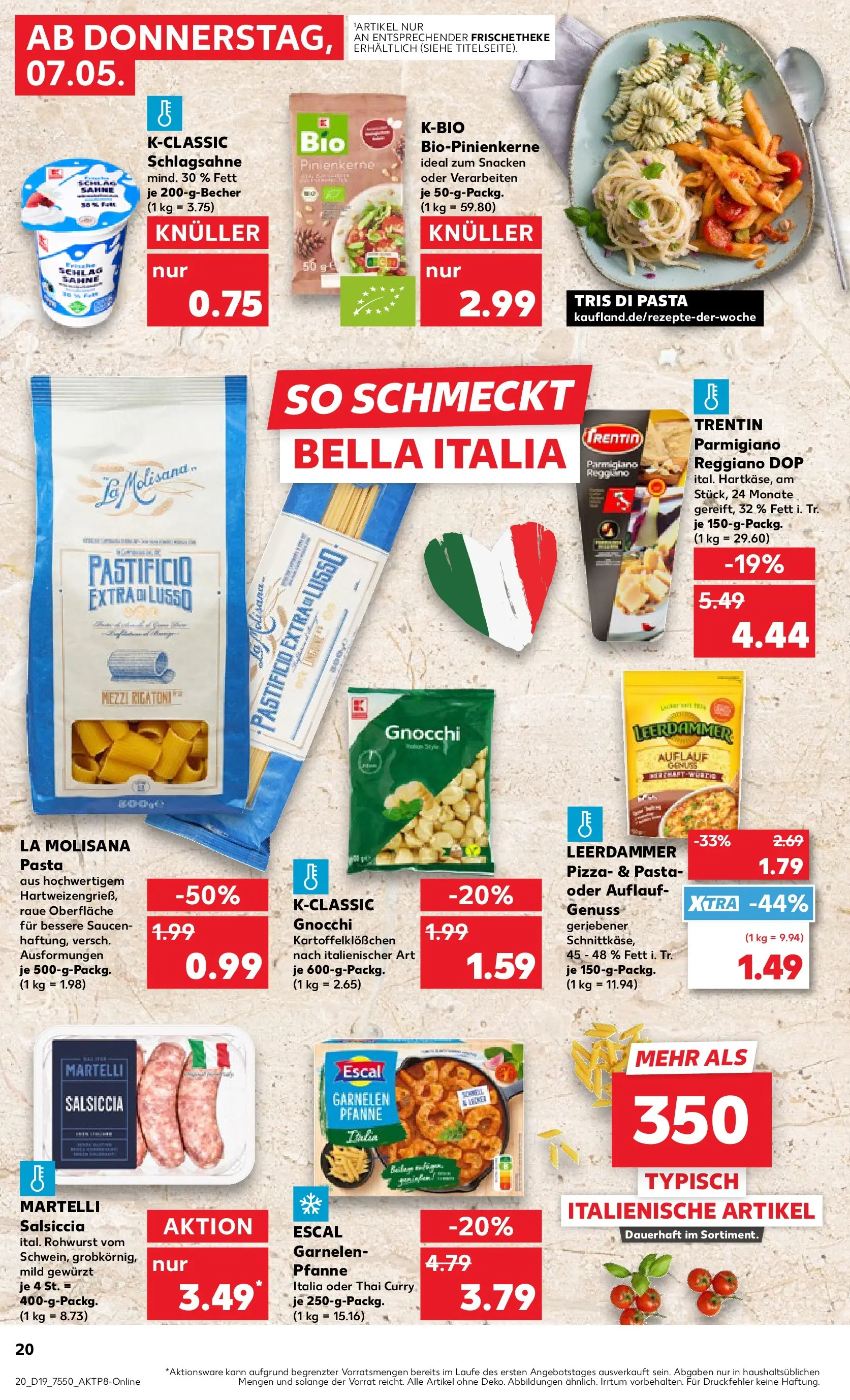 Prospekt Kaufland ab 04.05.2026 » Angebote Online zum Blättern | Seite: 25 | Produkte: Schlagsahne, Garnelen, Pasta, Pizza