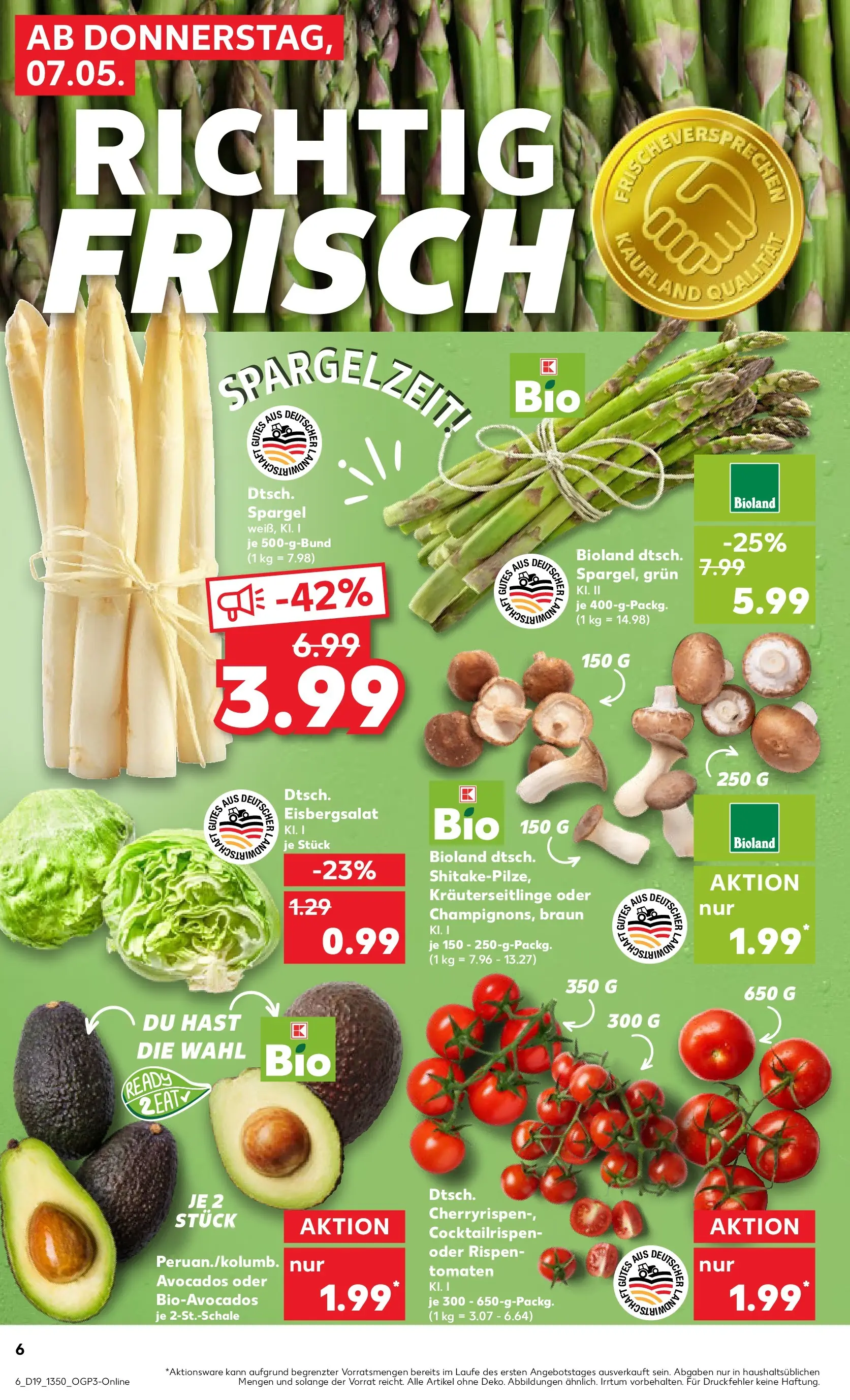 Prospekt Kaufland ab 04.05.2026 » Angebote Online zum Blättern | Seite: 11 | Produkte: Tomaten, Eisbergsalat, Spargel
