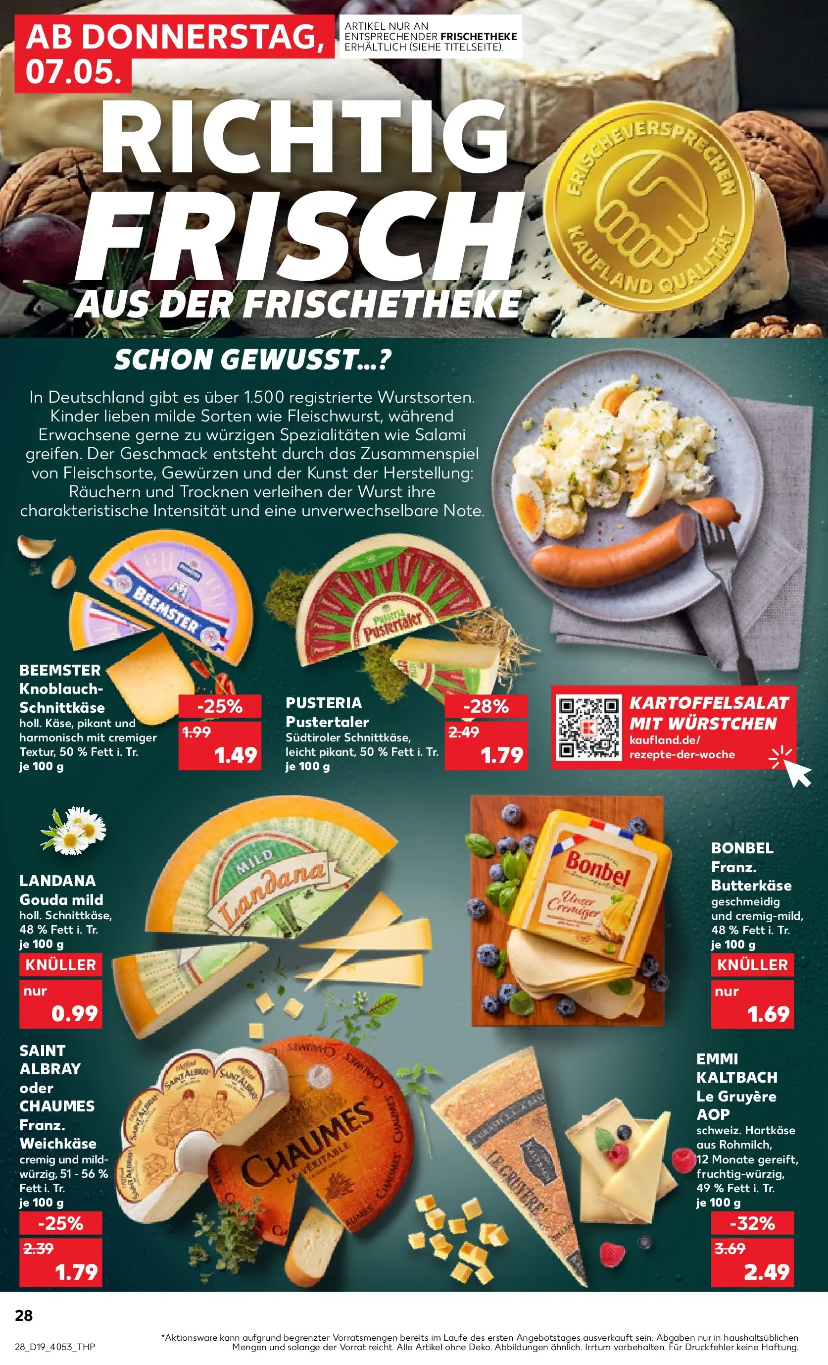 Prospekt Kaufland ab 04.05.2026 » Angebote Online zum Blättern | Seite: 33 | Produkte: Gouda, Wurst, Knoblauch, Salami