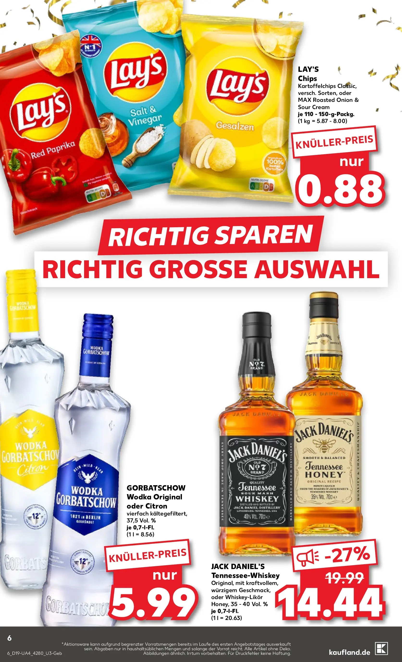 Prospekt Kaufland ab 04.05.2026 » Angebote Online zum Blättern | Seite: 11 | Produkte: Jack Daniel's, Wodka gorbatschow, Chips, Wodka