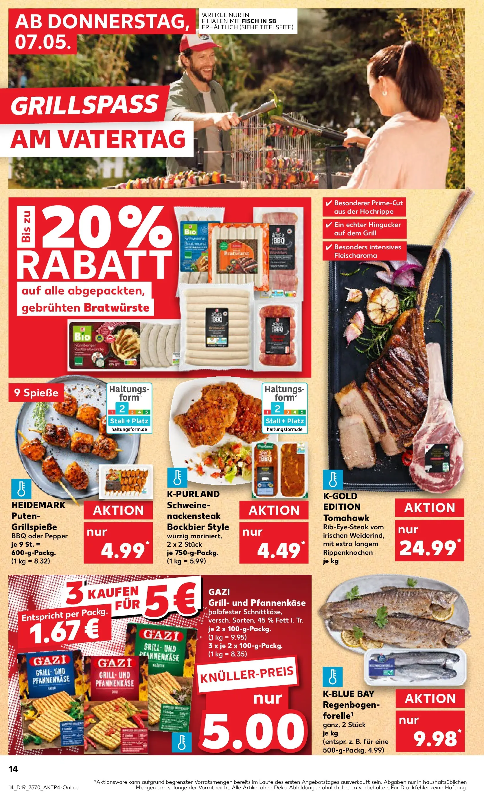 Prospekt Kaufland ab 04.05.2026 » Angebote Online zum Blättern | Seite: 19 | Produkte: Grill, Bratwurst, Spieße, Steak