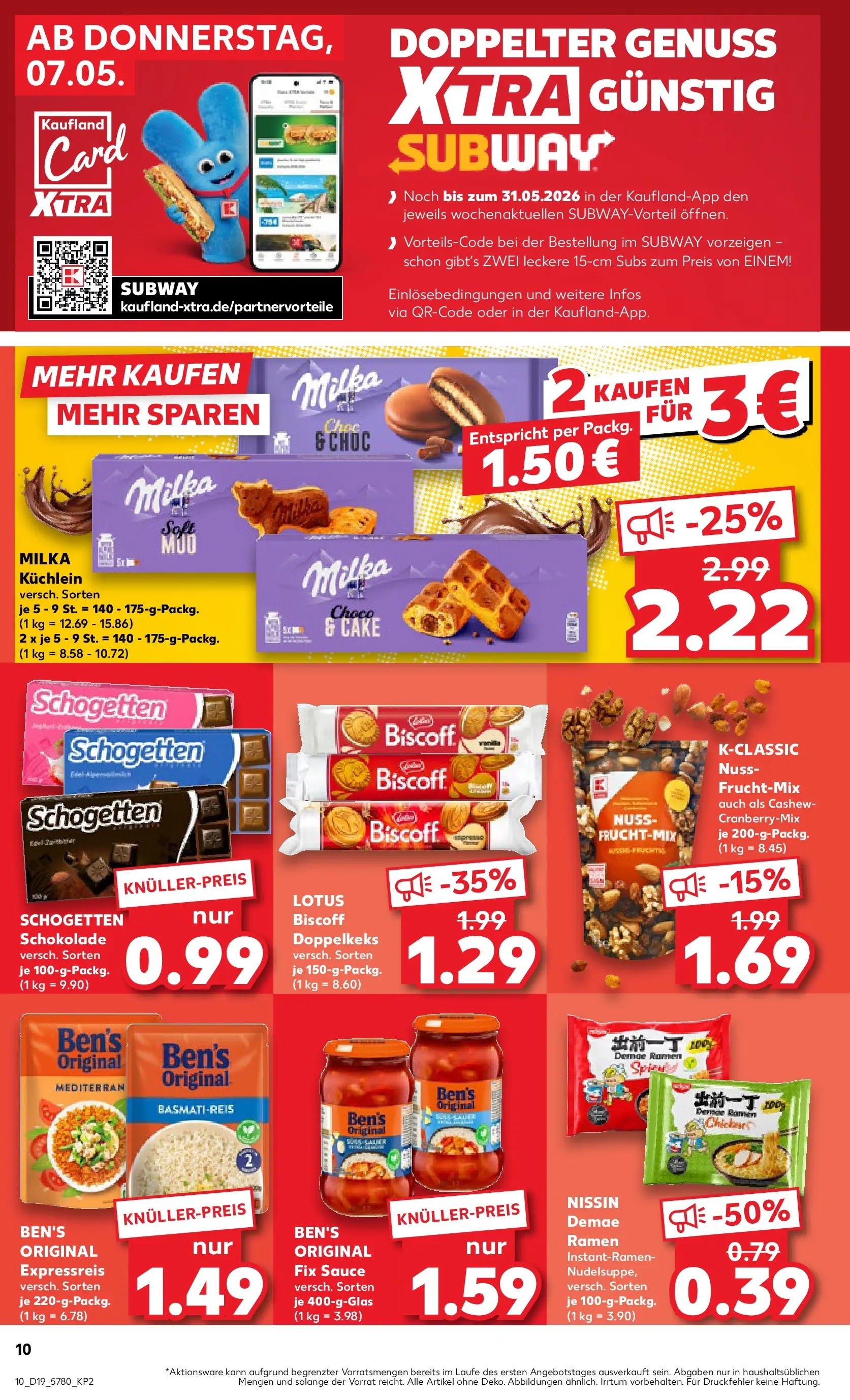 Prospekt Kaufland ab 07.05.2026 » Angebote Online zum Blättern | Seite: 10 | Produkte: Basmatireis, Schokolade, Milka, Schogetten