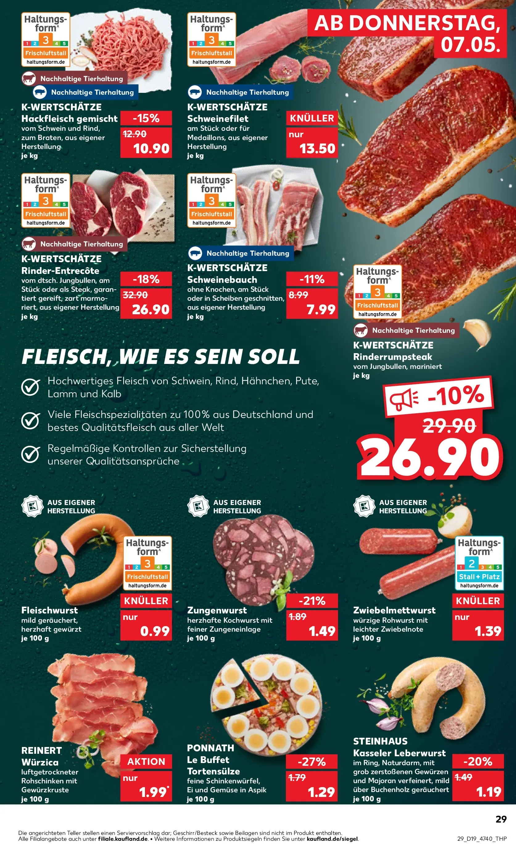 Prospekt Kaufland ab 04.05.2026 » Angebote Online zum Blättern | Seite: 34 | Produkte: Entrecote, Schweinefilet, Steak, Hackfleisch