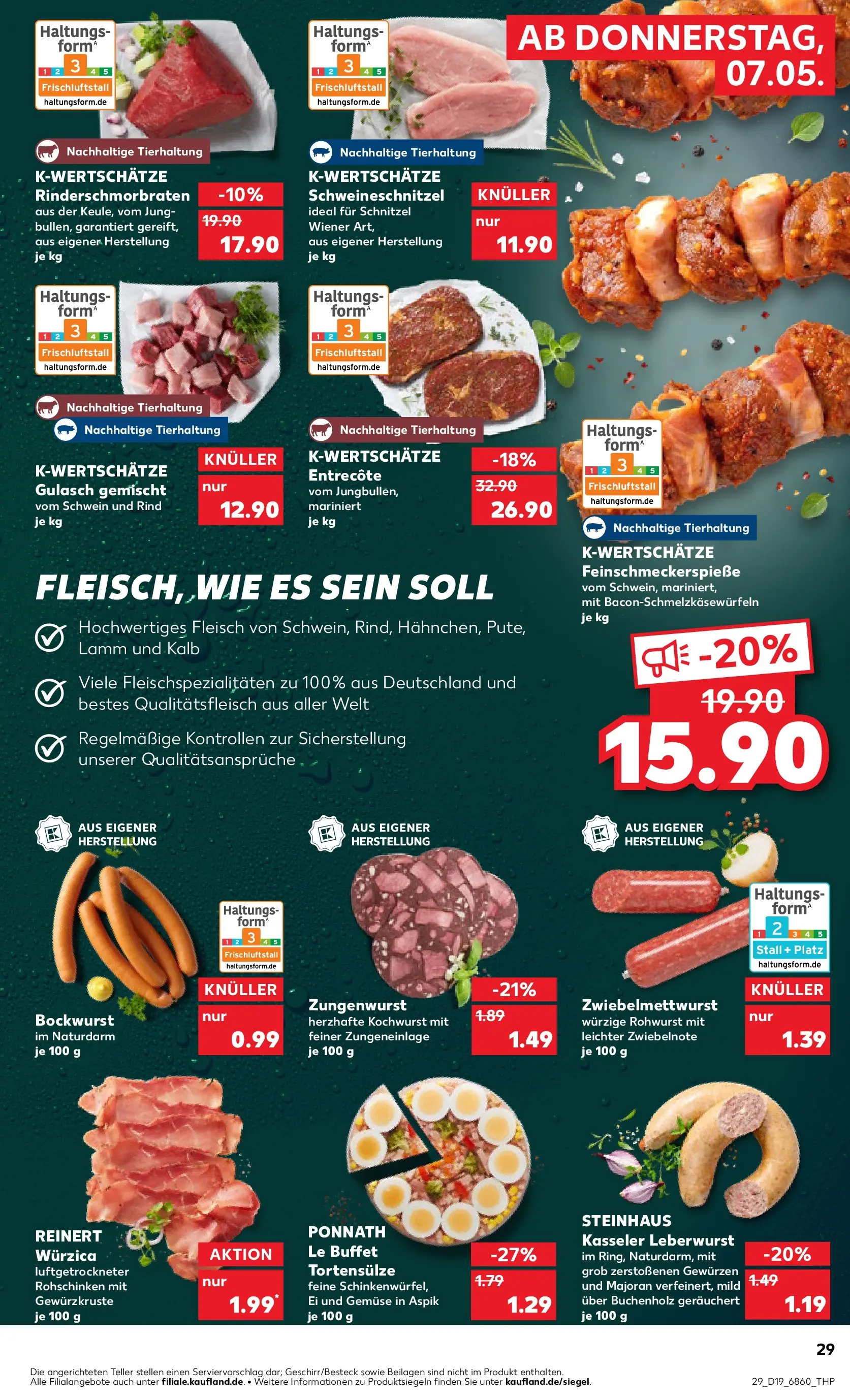 Prospekt Kaufland ab 04.05.2026 » Angebote Online zum Blättern | Seite: 34 | Produkte: Bockwurst, Gemüse, Gulasch, Fleisch