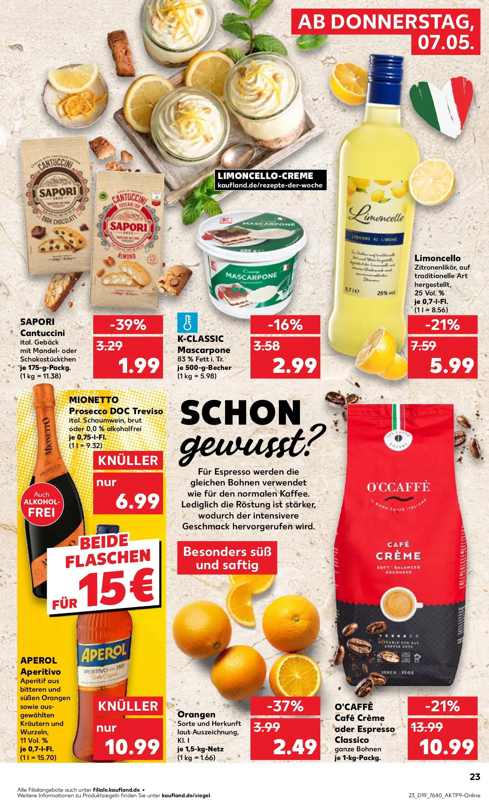 Prospekt Kaufland ab 03.05.2026 » Angebote Online zum Blättern | Seite: 28 | Produkte: Mascarpone, Creme, Prosecco, Aperol