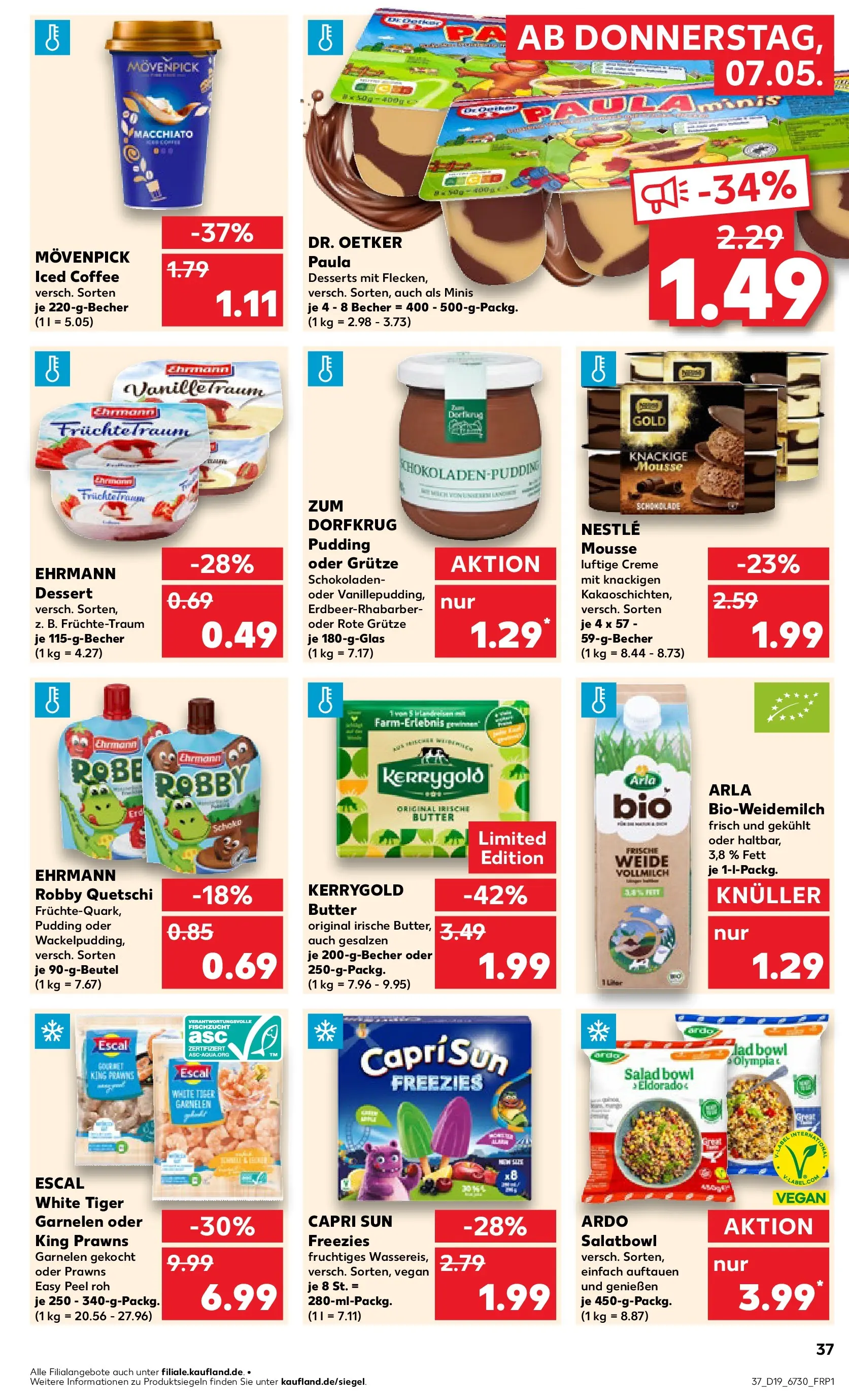 Prospekt Kaufland ab 04.05.2026 » Angebote Online zum Blättern | Seite: 42 | Produkte: Butter, Garnelen, Pudding, Creme