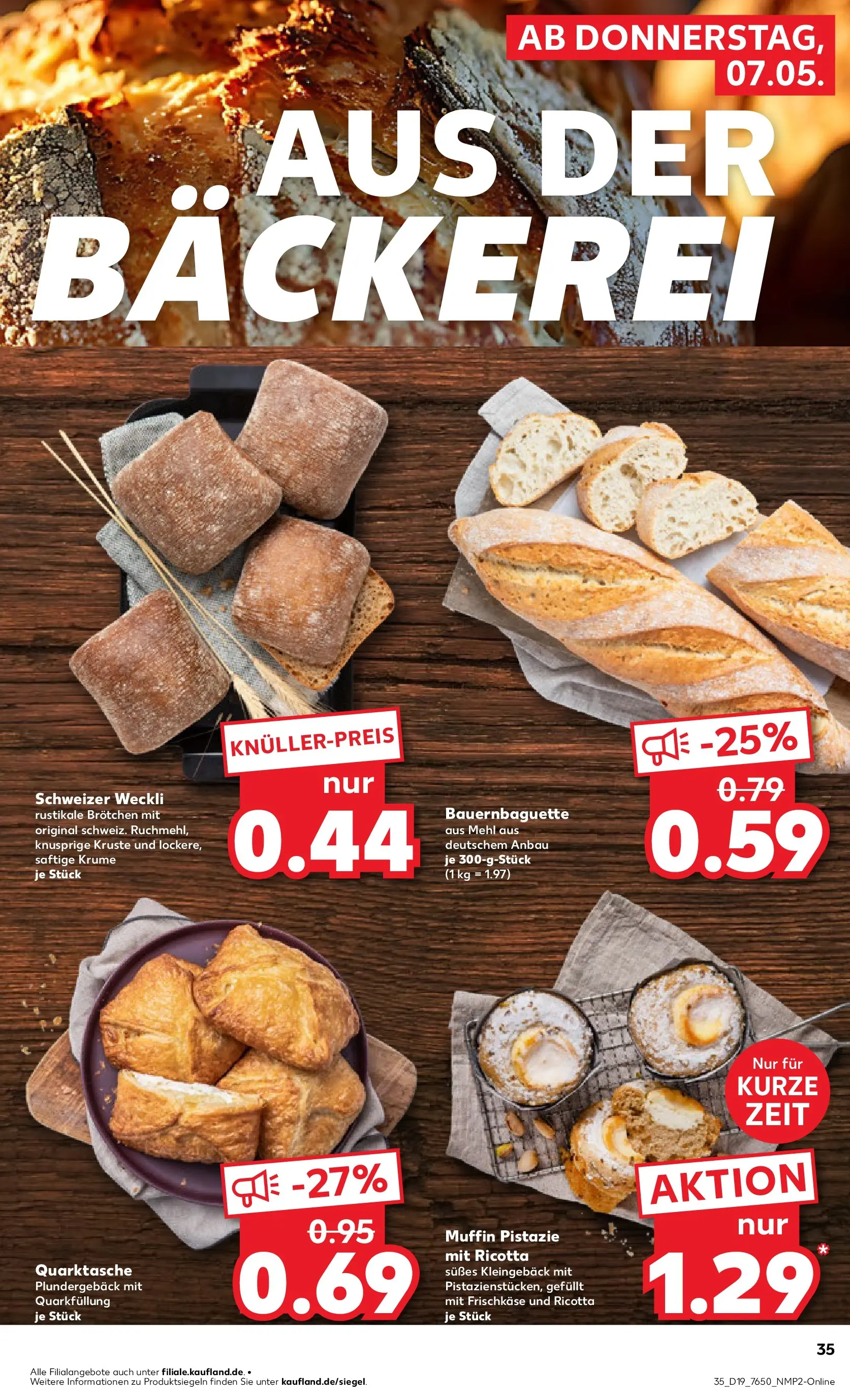 Prospekt Kaufland ab 04.05.2026 » Angebote Online zum Blättern | Seite: 40 | Produkte: Bäckerei, Mehl, Baguette, Frischkase